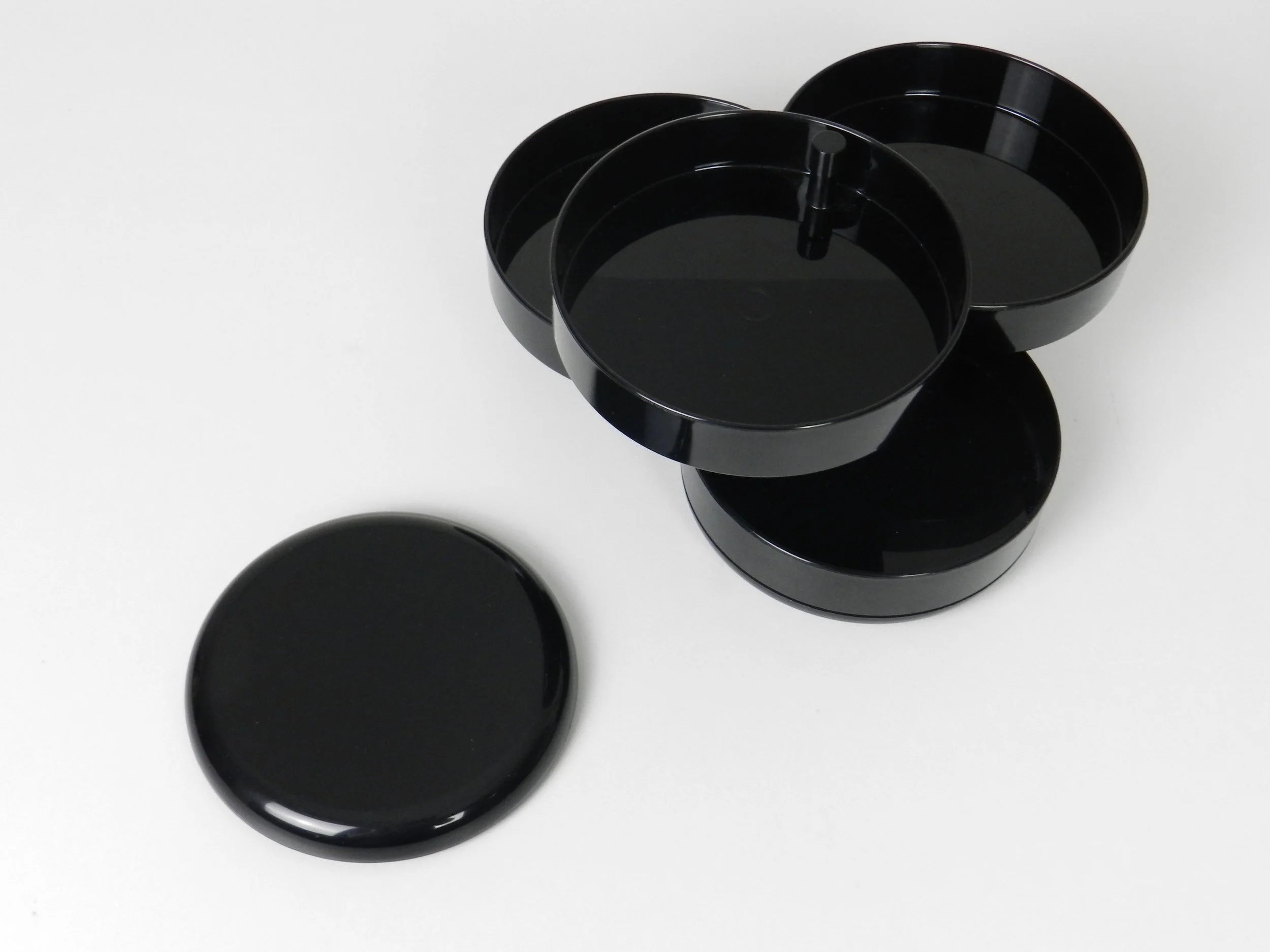 Rexite rotating desk organizers designed by Rino Pirovano.  Italy, design 1970s.