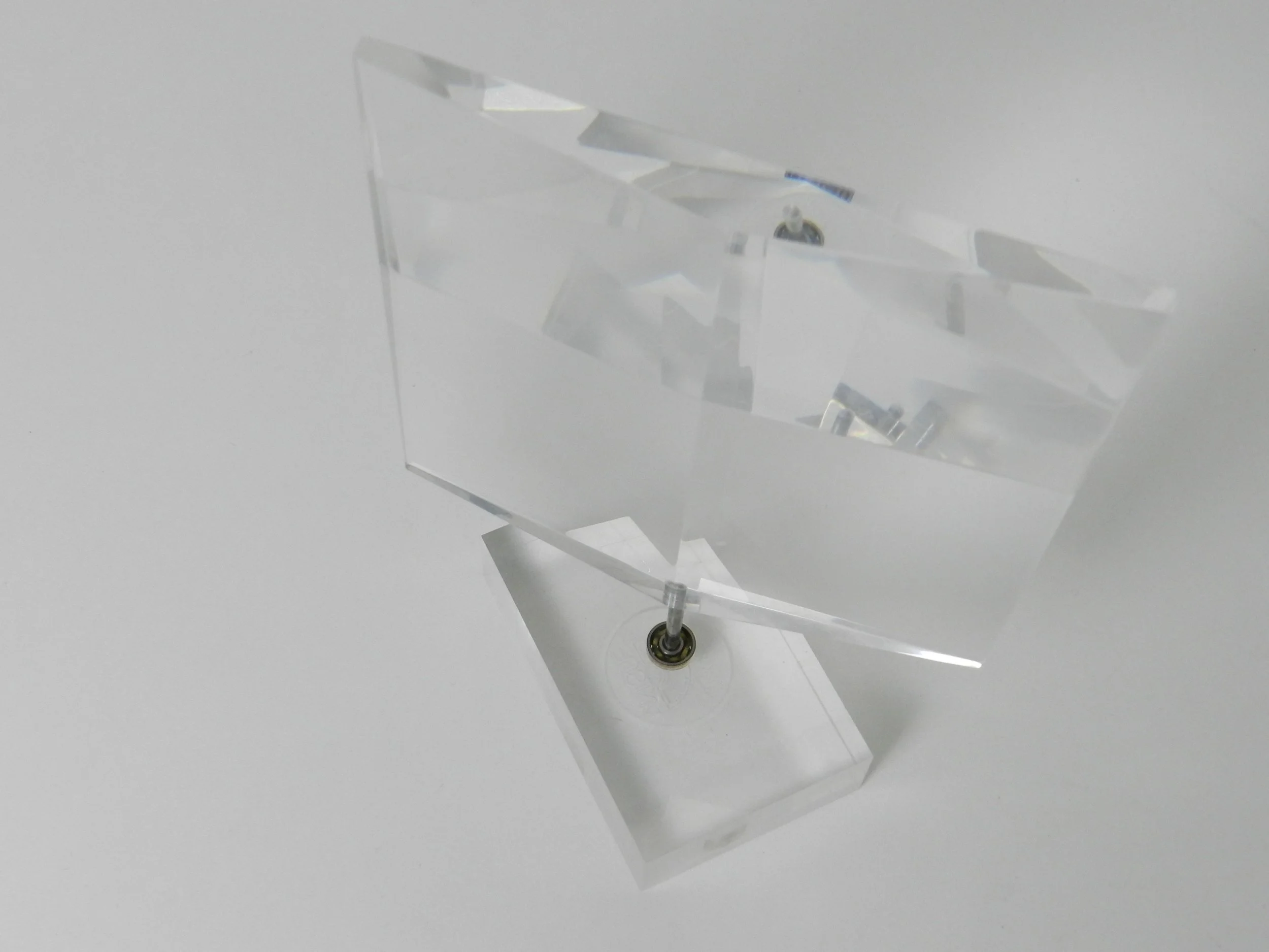 Prismatic spinning lucite sculpture by Alessio Tasca.  Italy, 1970s.