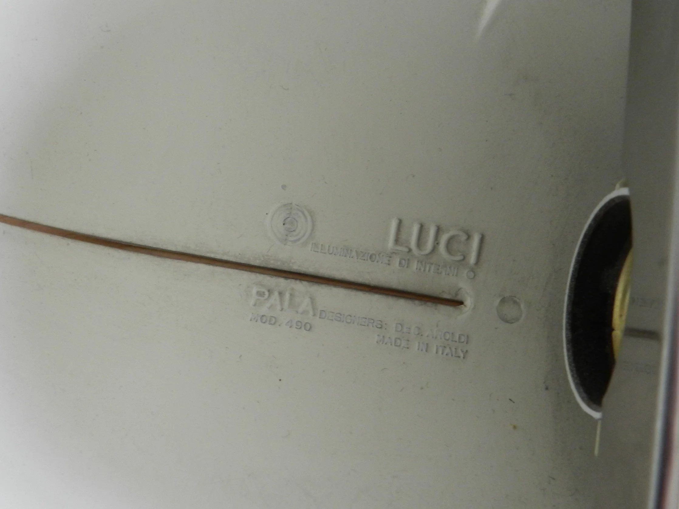 Chrome “Pala” floor lamp designed by Danilo and Corrado Aroldi for Luci Illuminazione.  Italy, 1970s.