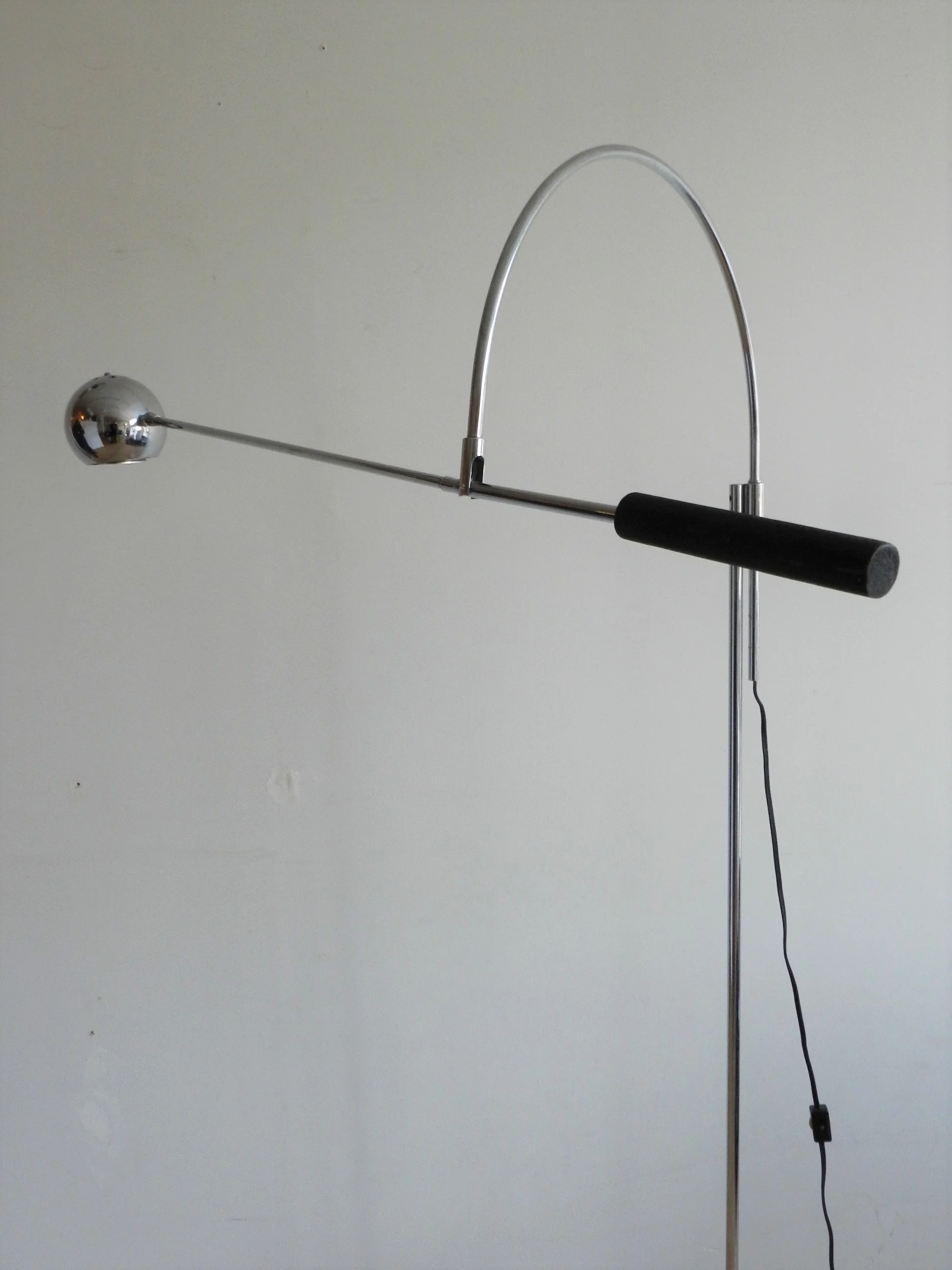 Orbiter floor lamp in chrome designed by Robert Sonneman.  USA, 1960s.
