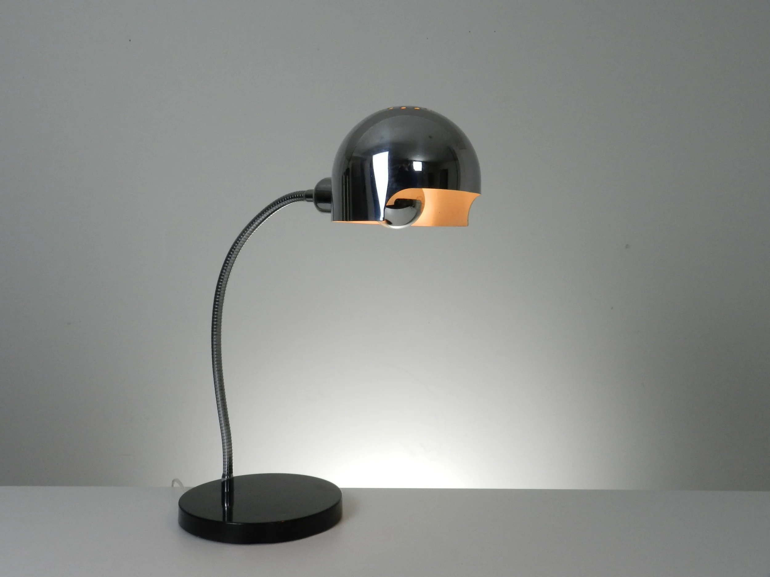 Chrome desk lamp by Reggiani.  Italy, 1960s.