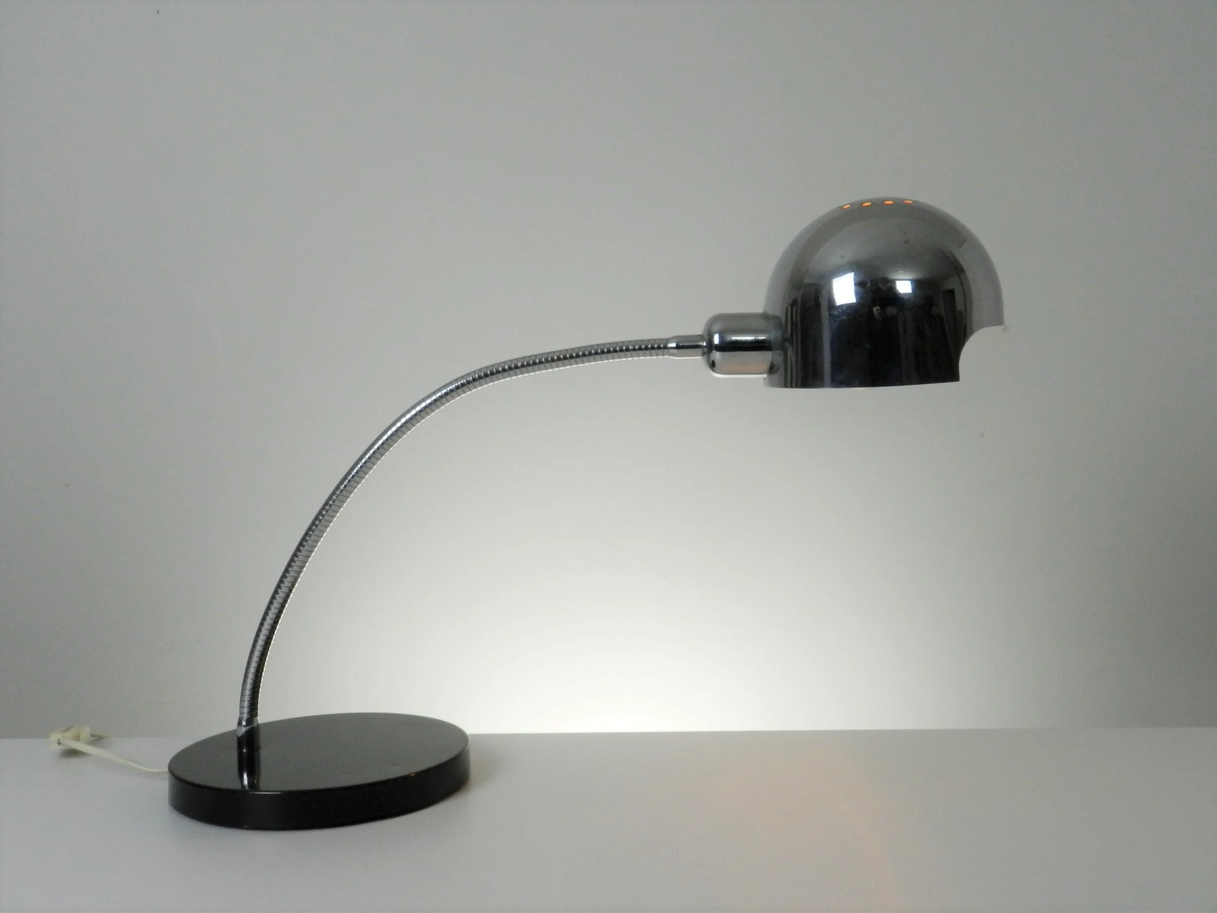 Chrome desk lamp by Reggiani.  Italy, 1960s.