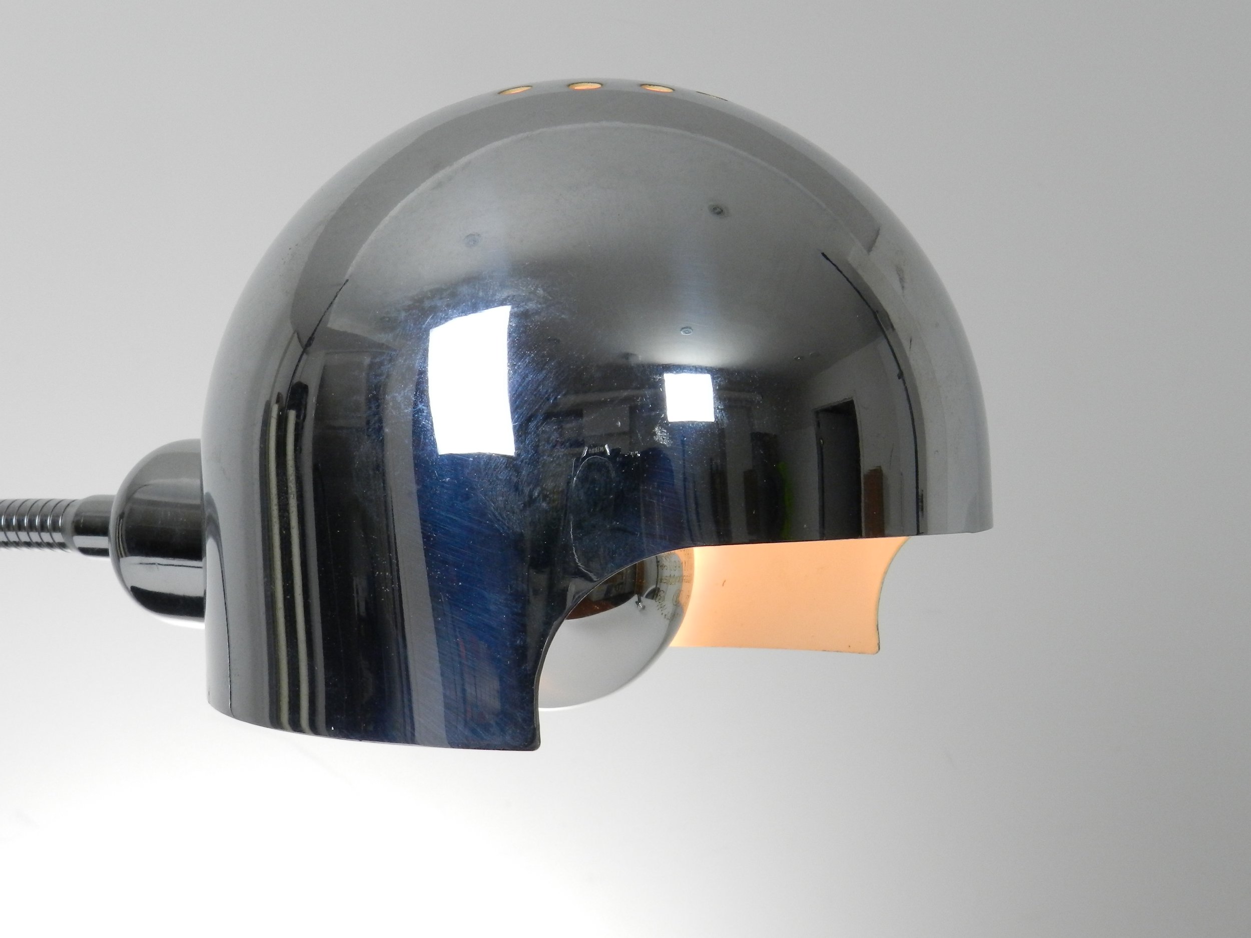 Chrome desk lamp by Reggiani.  Italy, 1960s.