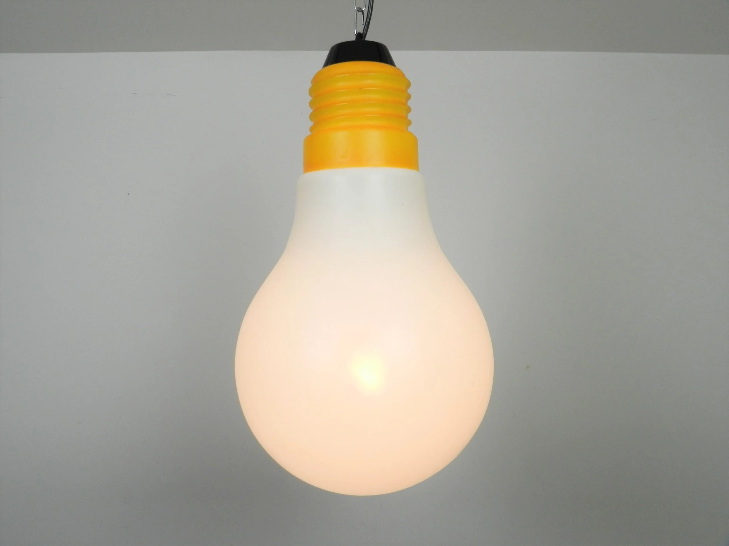 Pop art “Bulb Bulb” pendant lamp designed by Ingo Maurer.  Germany, 1969.