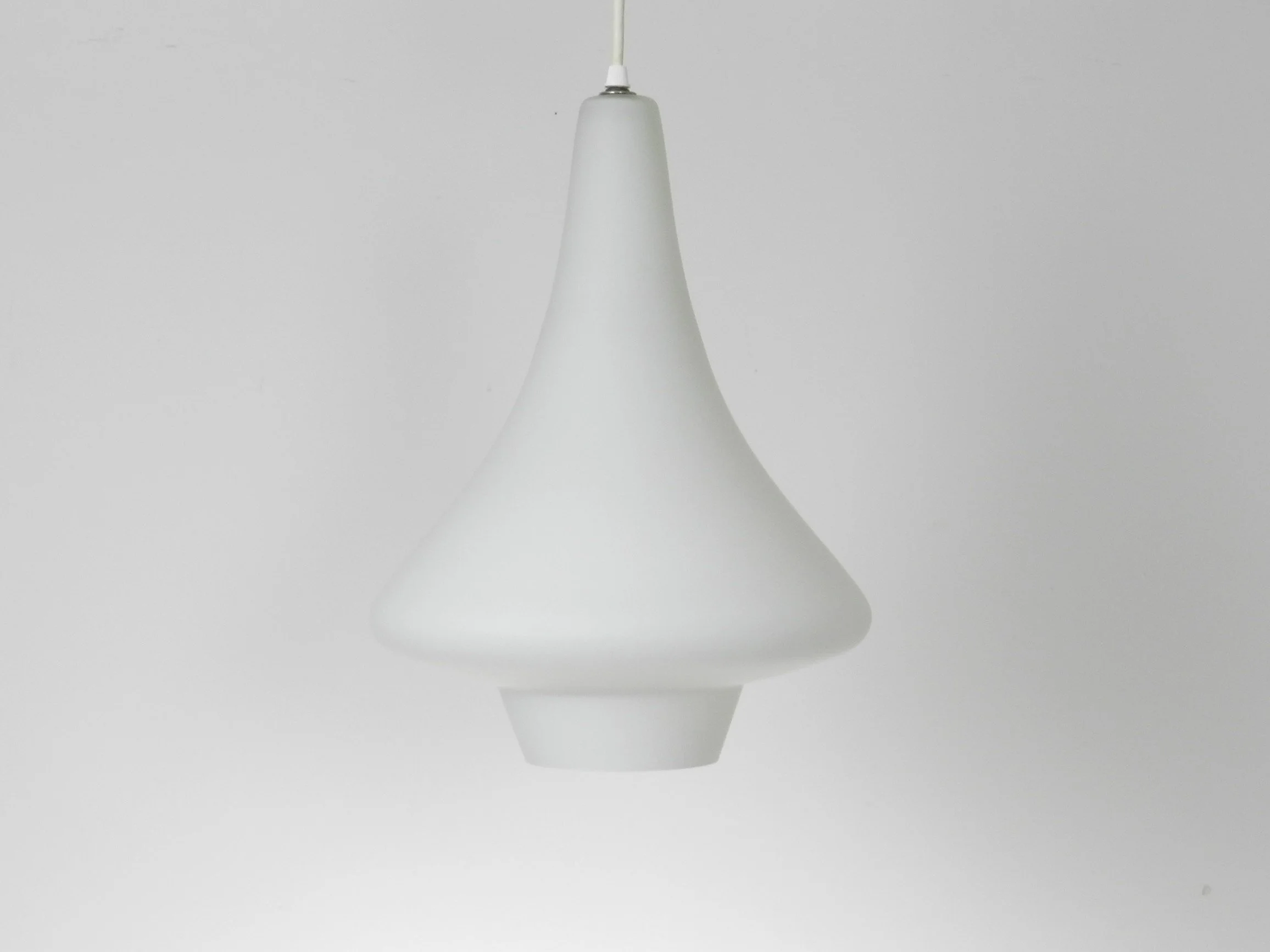 Large Scandinavian opaline glass pendant lamp.  Scandinavia, 1960s.