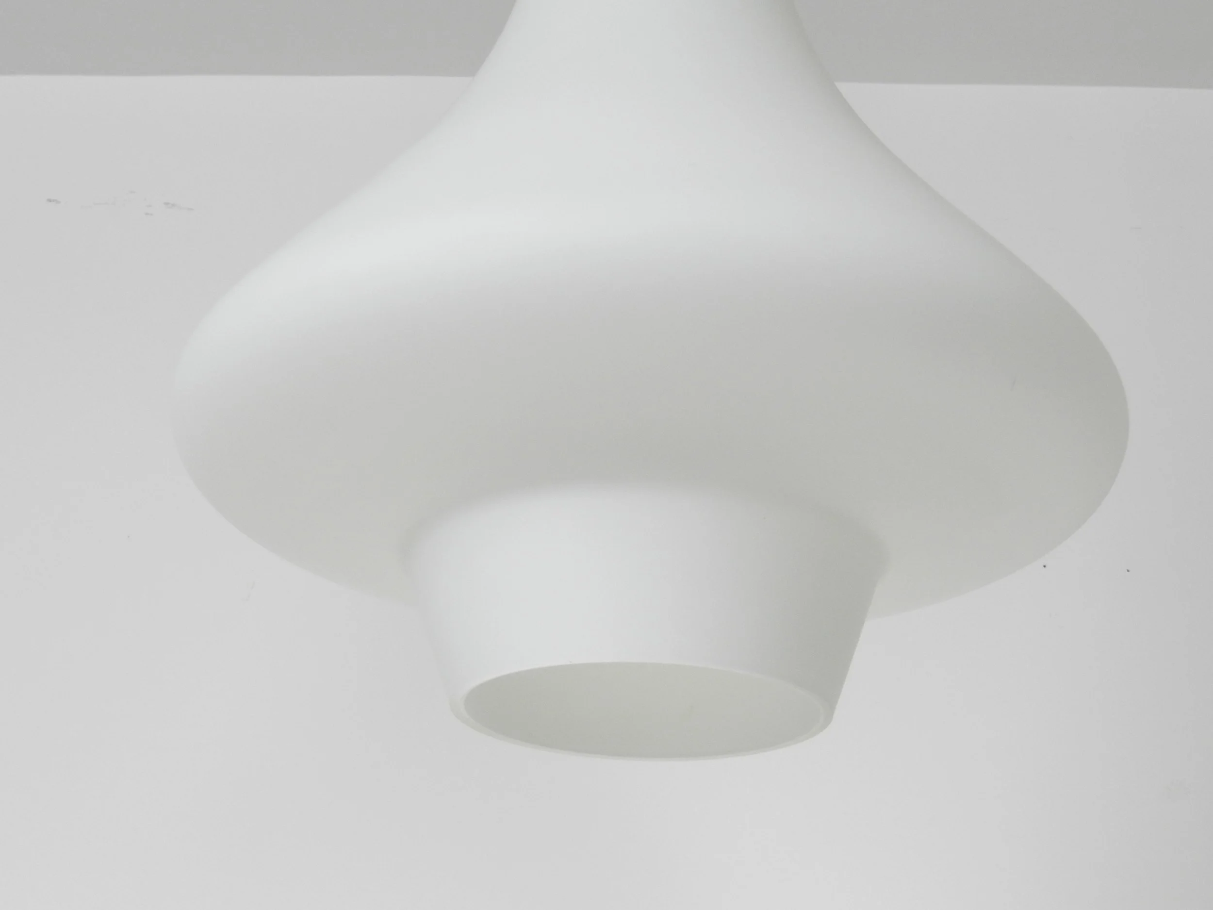 Large Scandinavian opaline glass pendant lamp.  Scandinavia, 1960s.