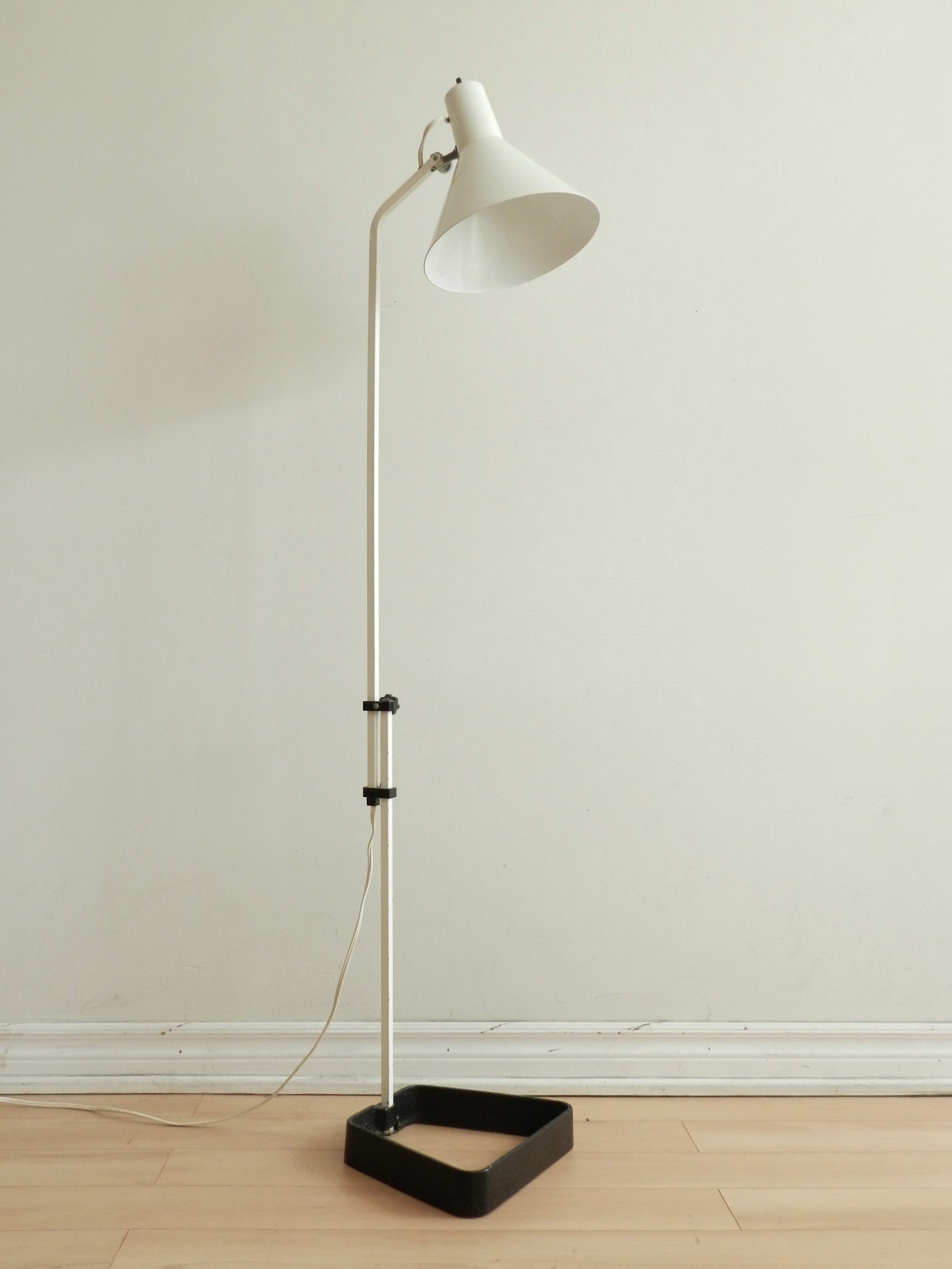 Luxo style adjustable floor lamp in enameled metal.  circa 1970s.