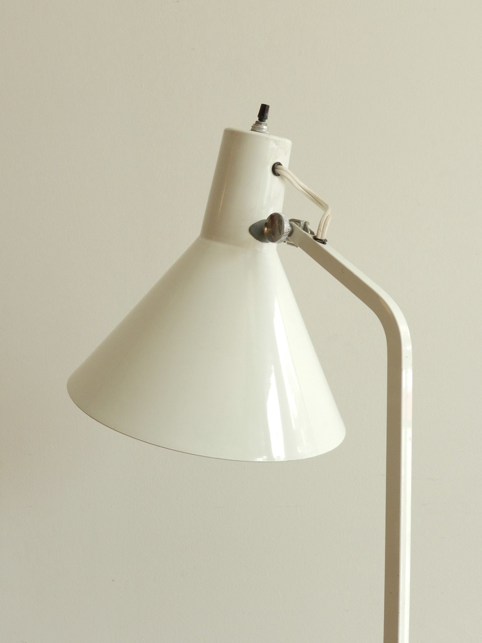 Luxo style adjustable floor lamp in enameled metal.  circa 1970s.
