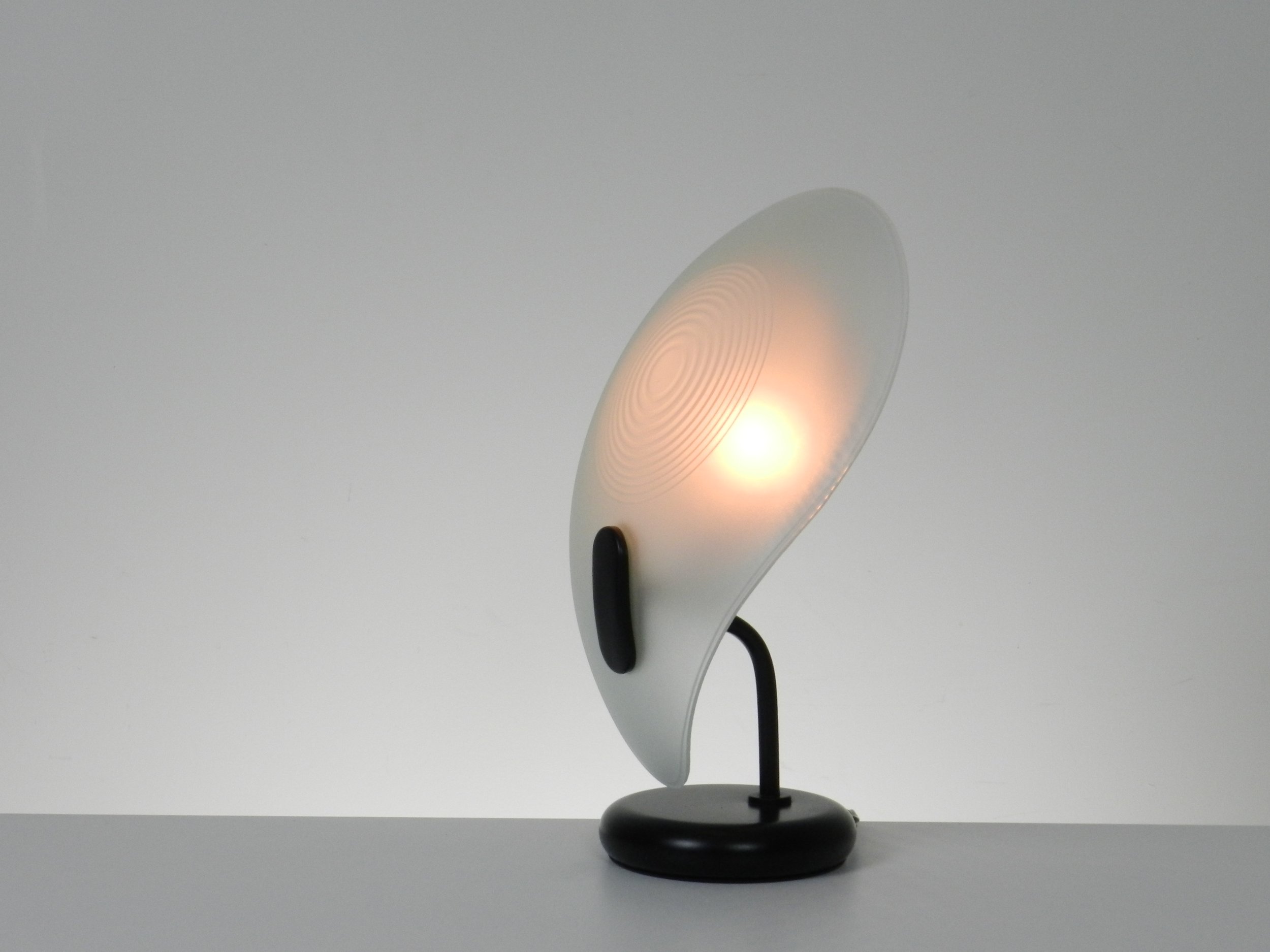 Post modern in enameled metal and glass created by AF Cinquanta.  Italy, 1980s.