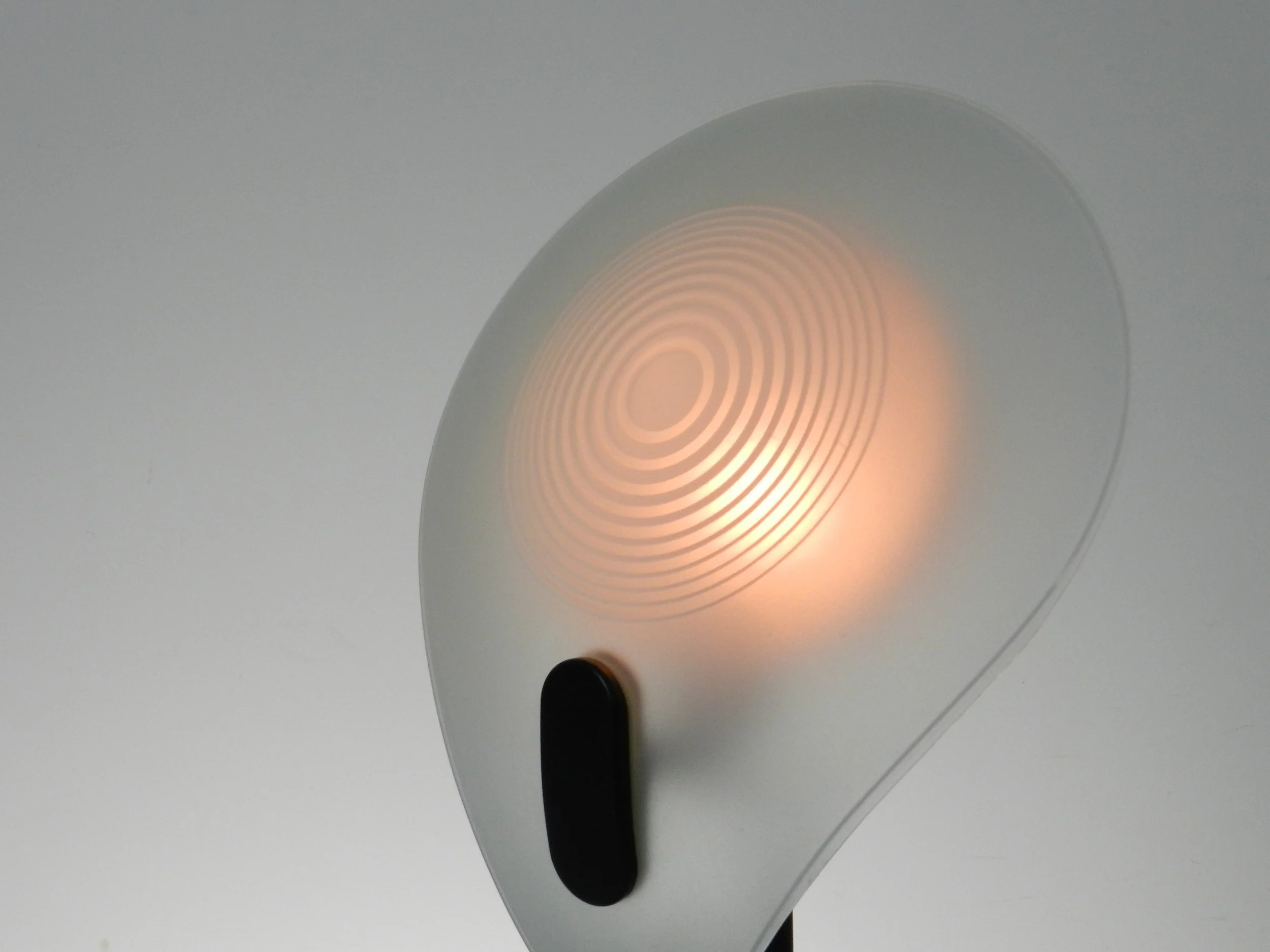 Post modern in enameled metal and glass created by AF Cinquanta.  Italy, 1980s.