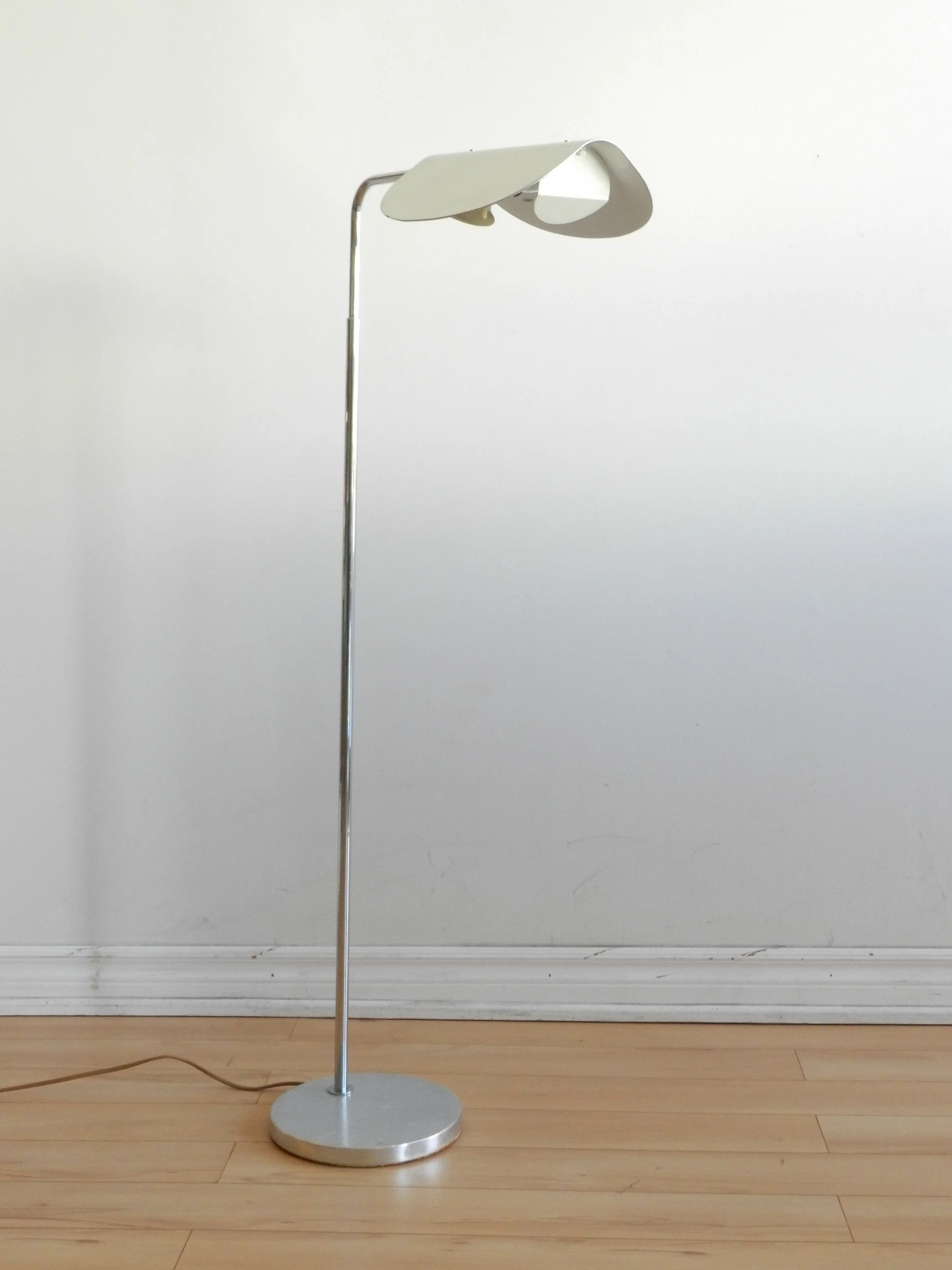 Chrome plated floor lamp by Bergboms.  Sweden, 1970s.