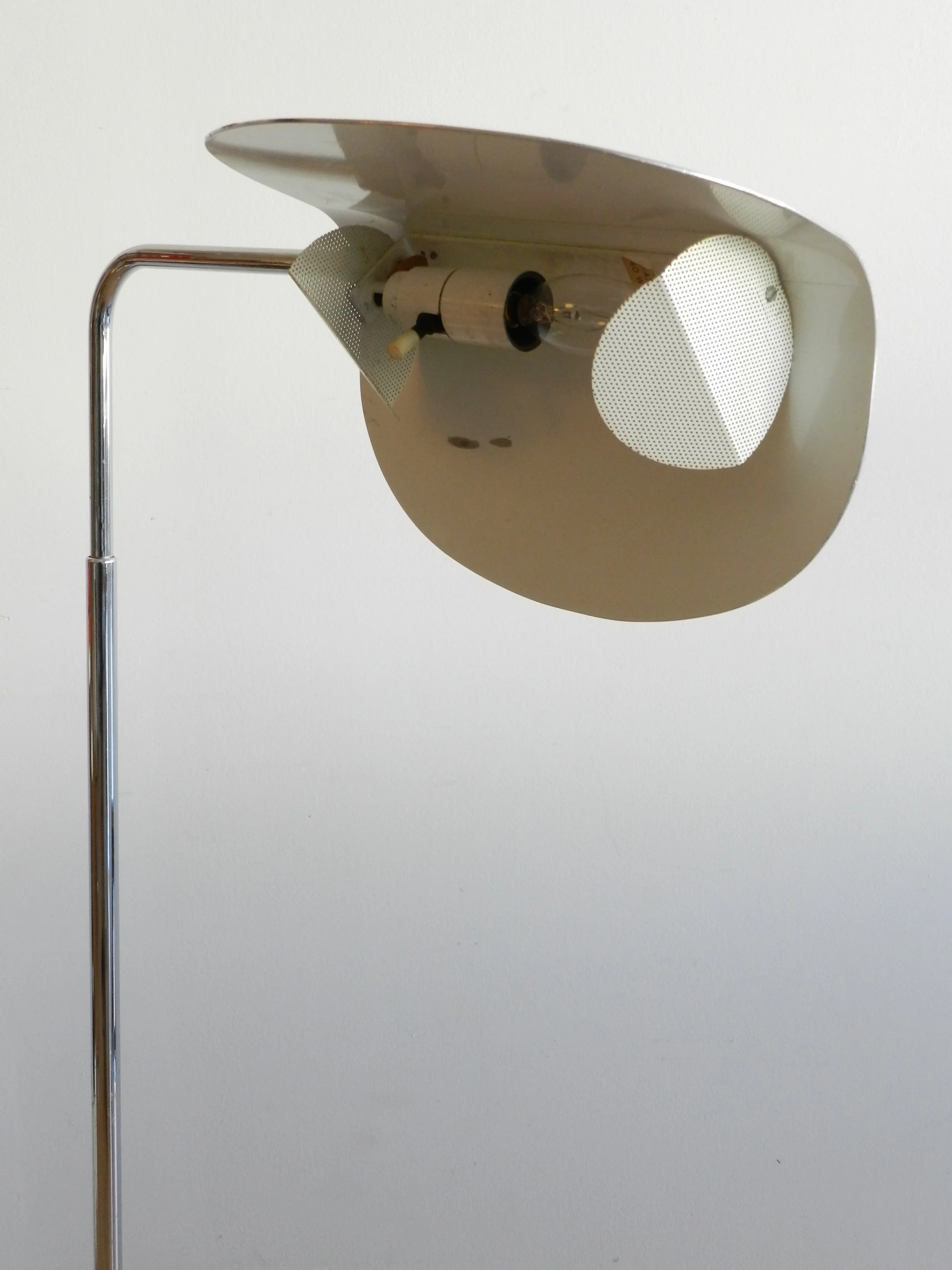 Chrome plated floor lamp by Bergboms.  Sweden, 1970s.