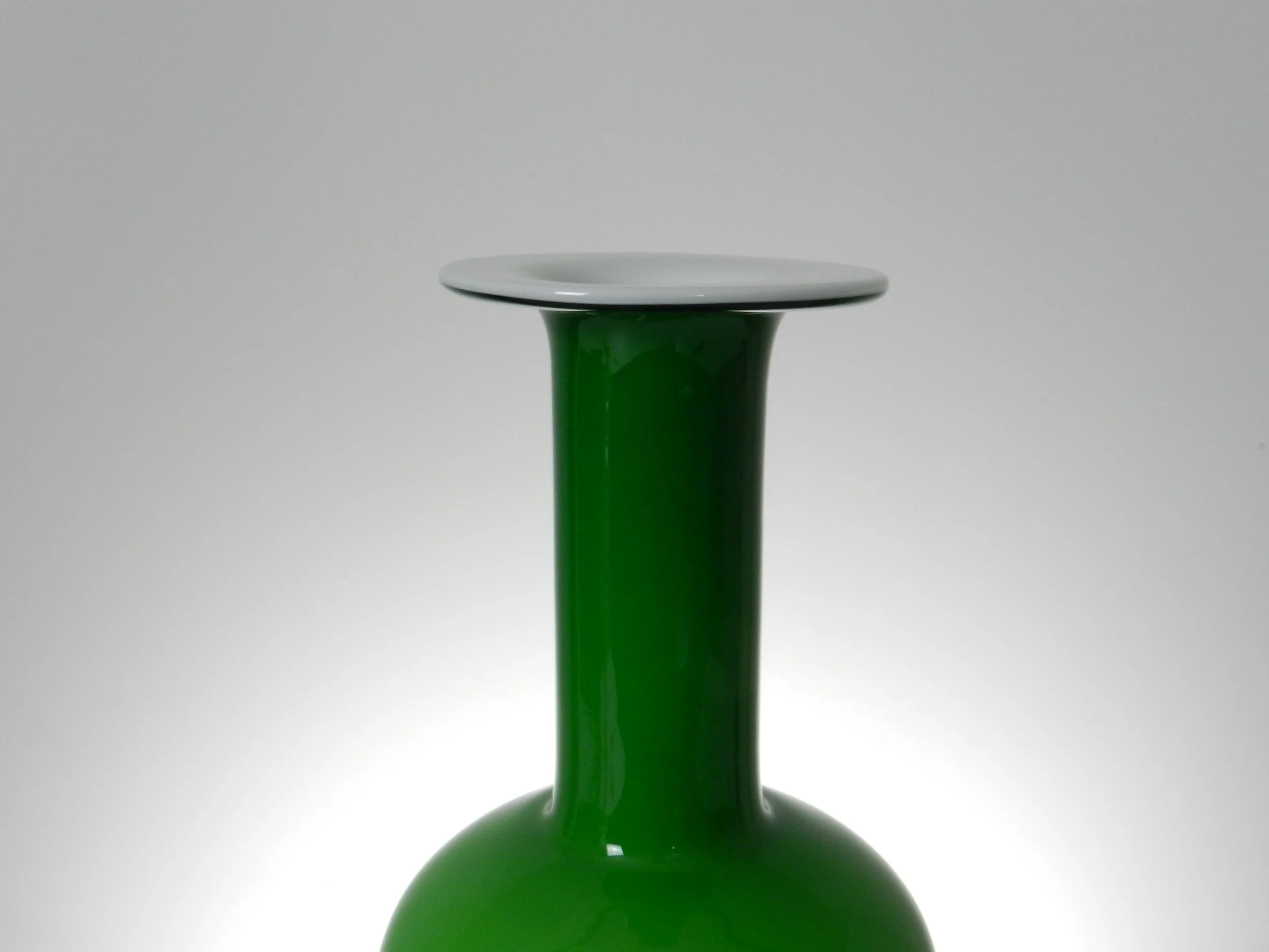 Cased glass Gulvase designed by Otto Brauer for Holmegaard.  Denmark, 1960s.  17” high x 6.5” diameter.
