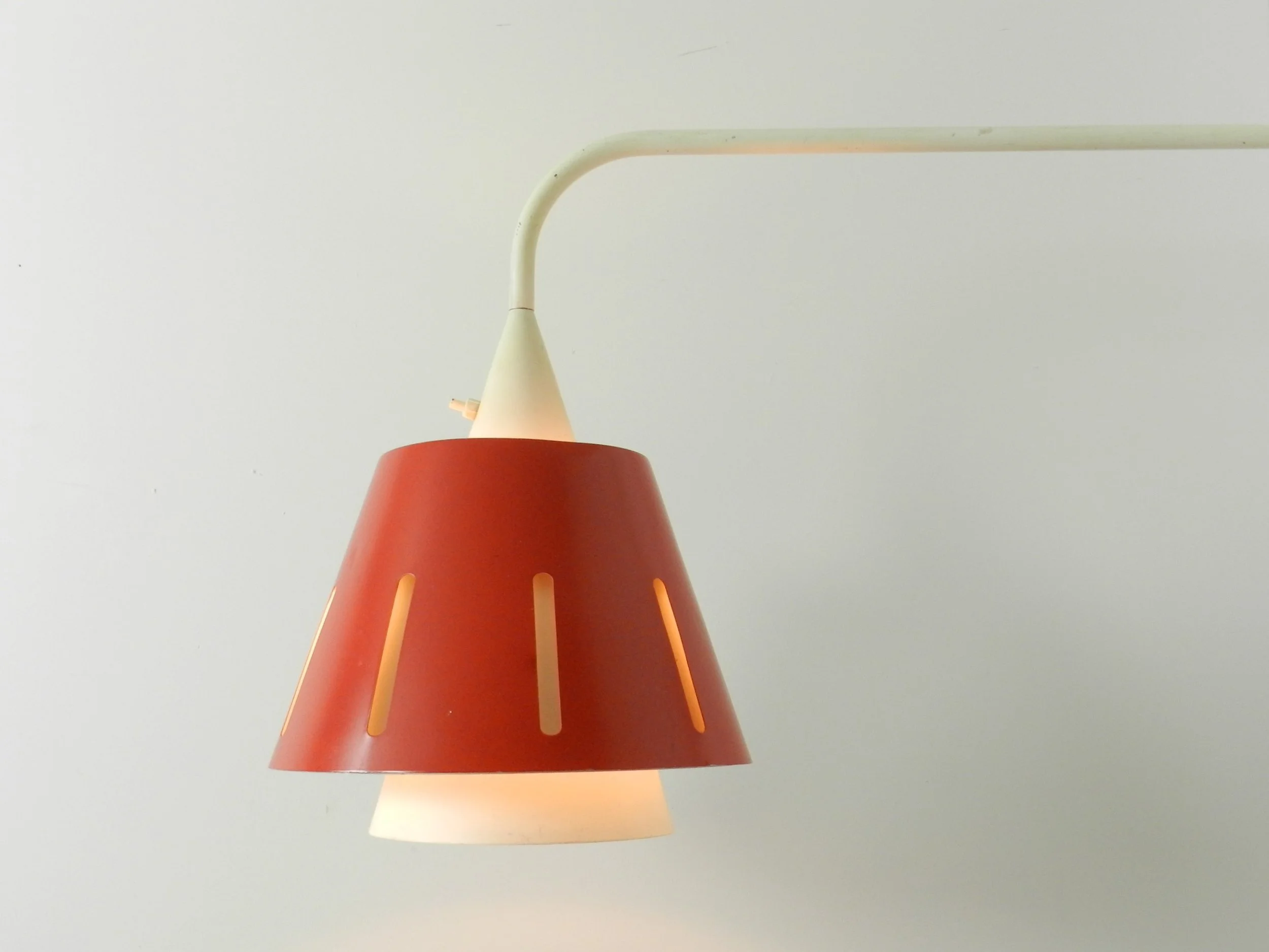 Very rare mid century wall lamp designed by H. Busquet for Hala