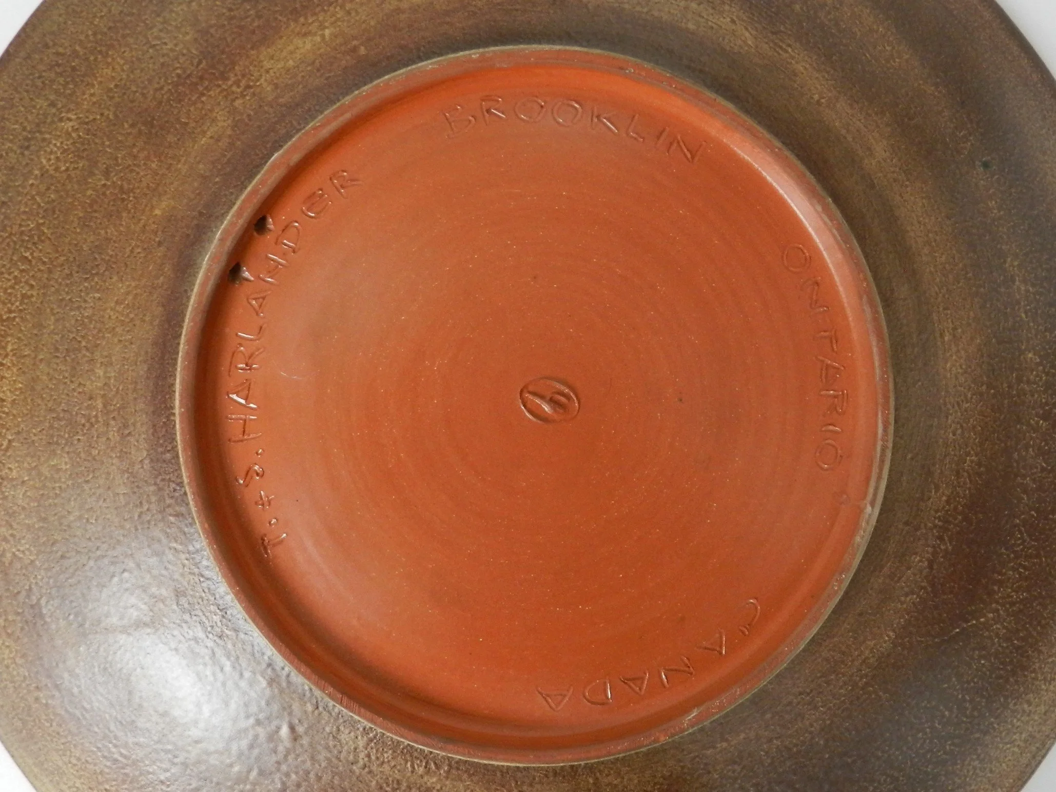 Large ceramic dish by Susan and Theo Harlander.  Canada, 1960s.