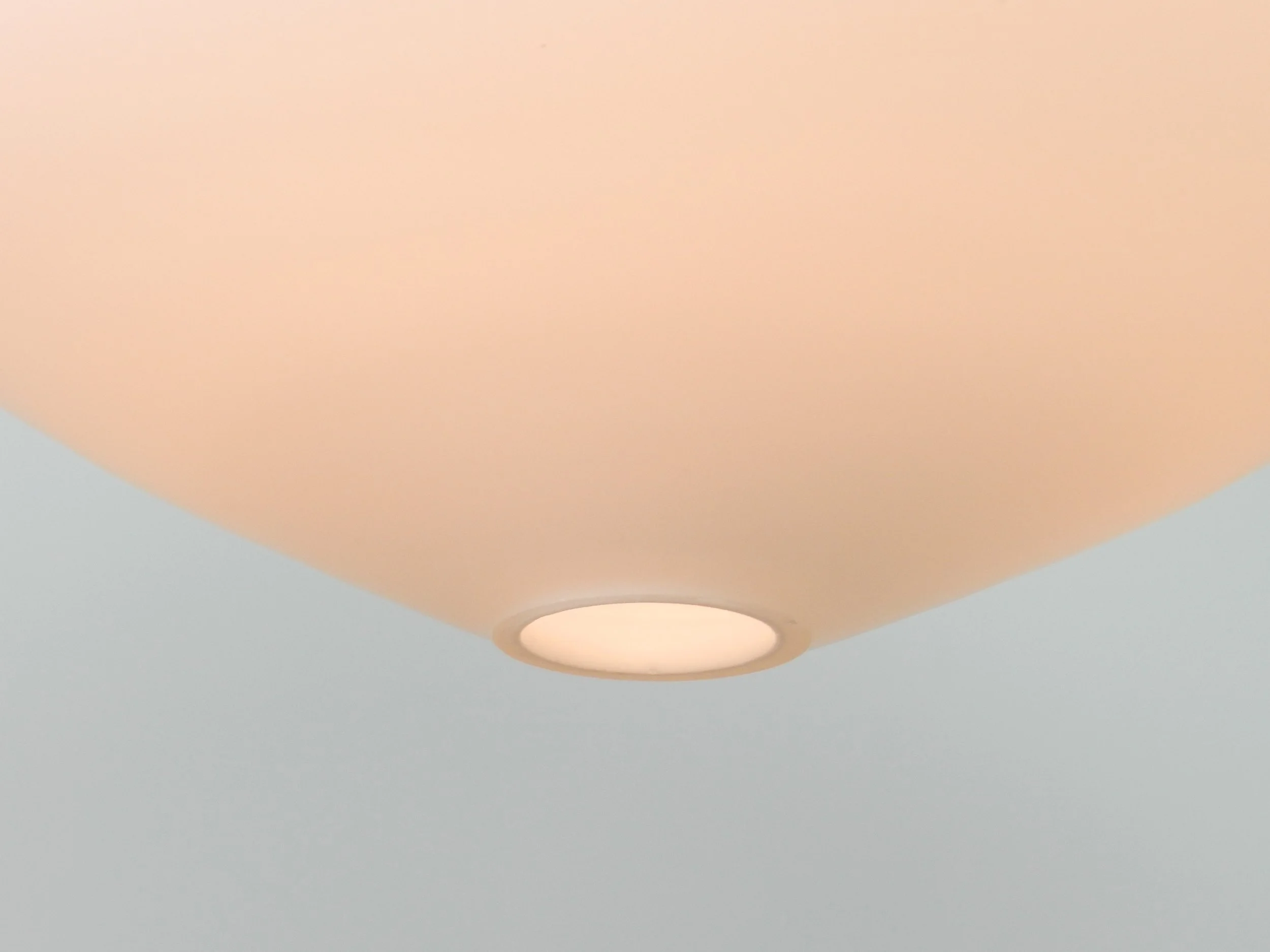 Large opaline glass pendant lamp by Raak.  Netherlands, 1960s.