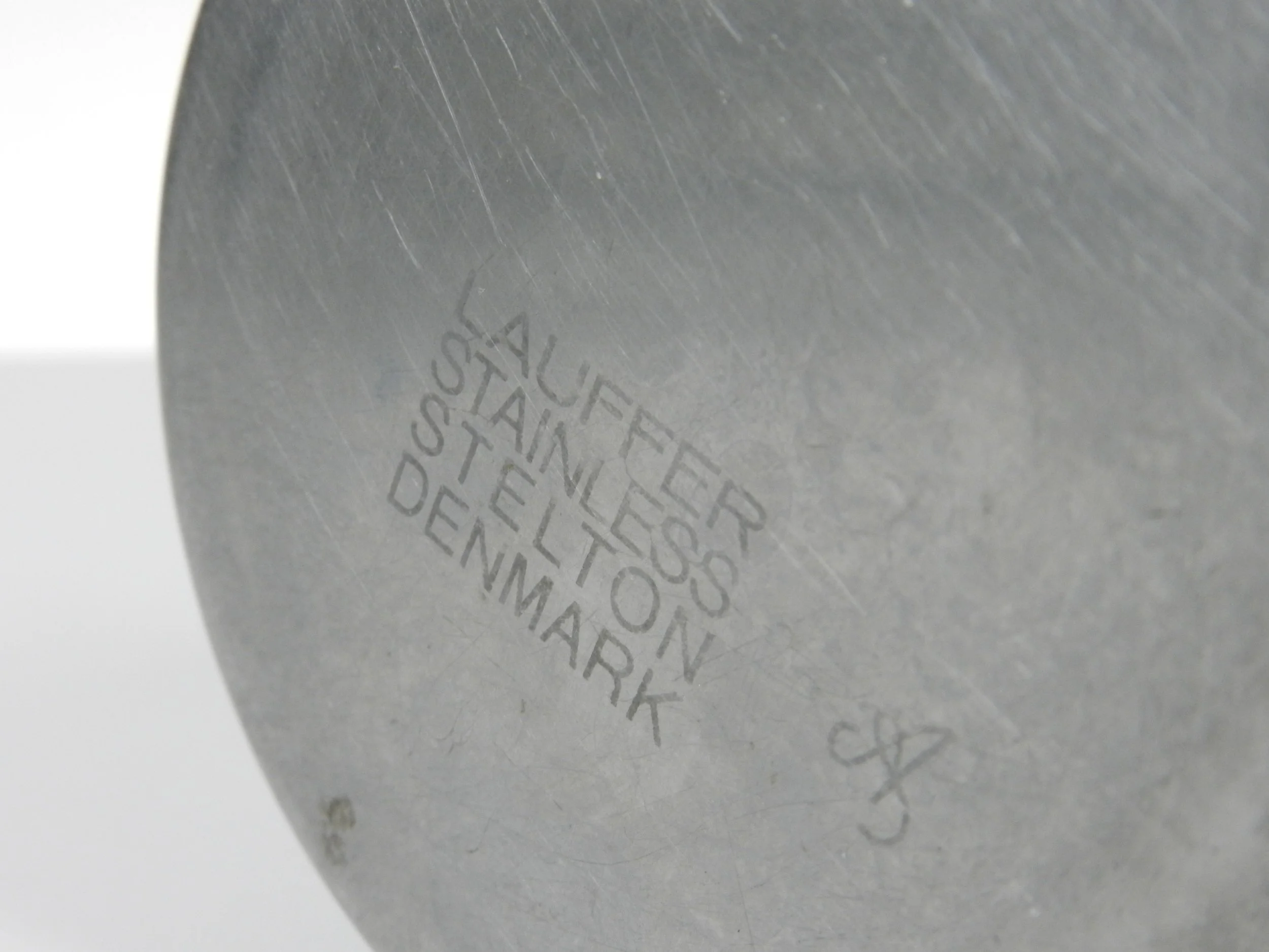 Stainless steel Cylinda Line ashtray designed by Arne Jacobsen for Lauffer/Stelton.  Denmark, 1960s