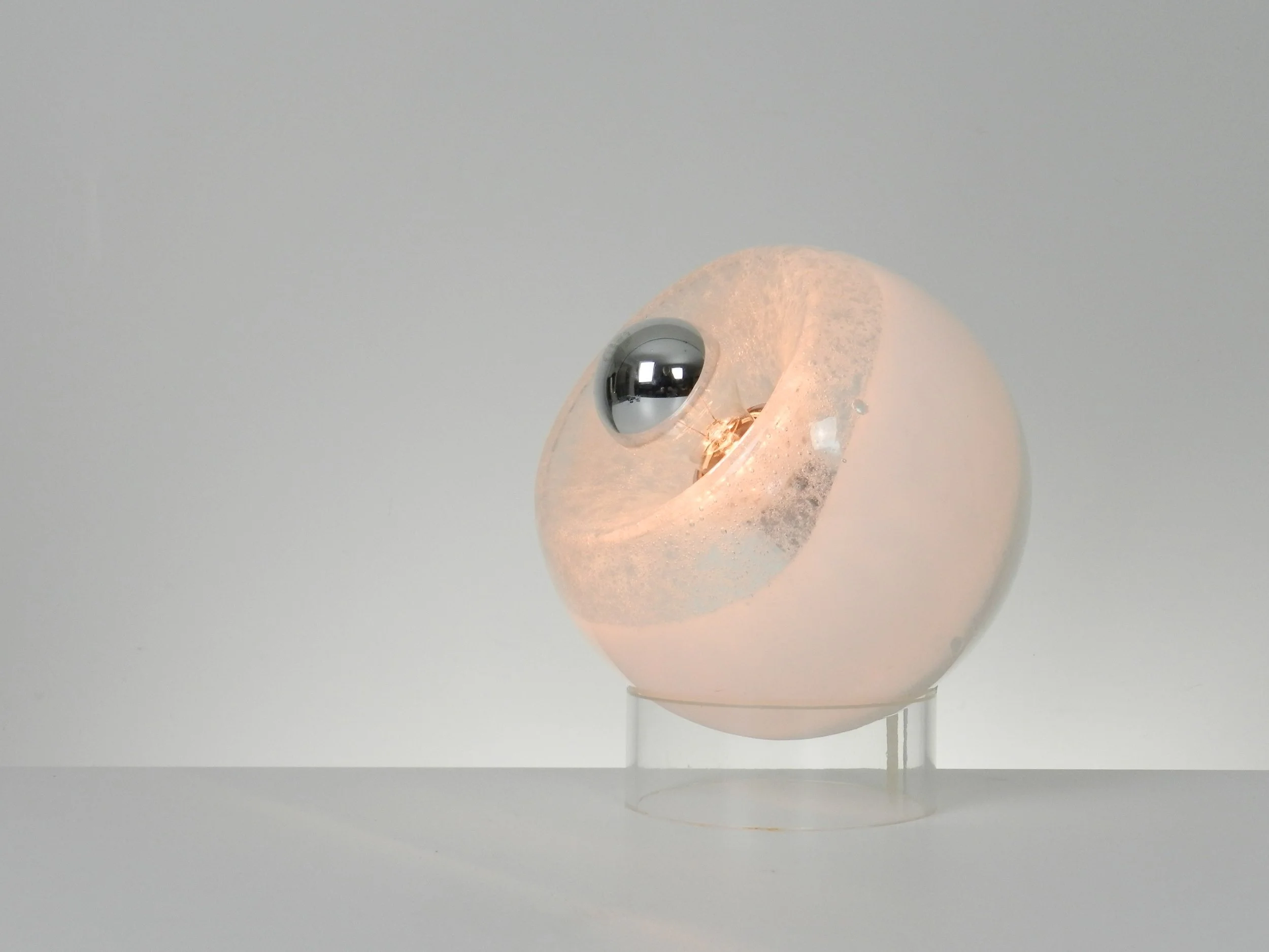 Murano glass lamp on lucite stand by Carlo Nason.  Italy, 1970s.
