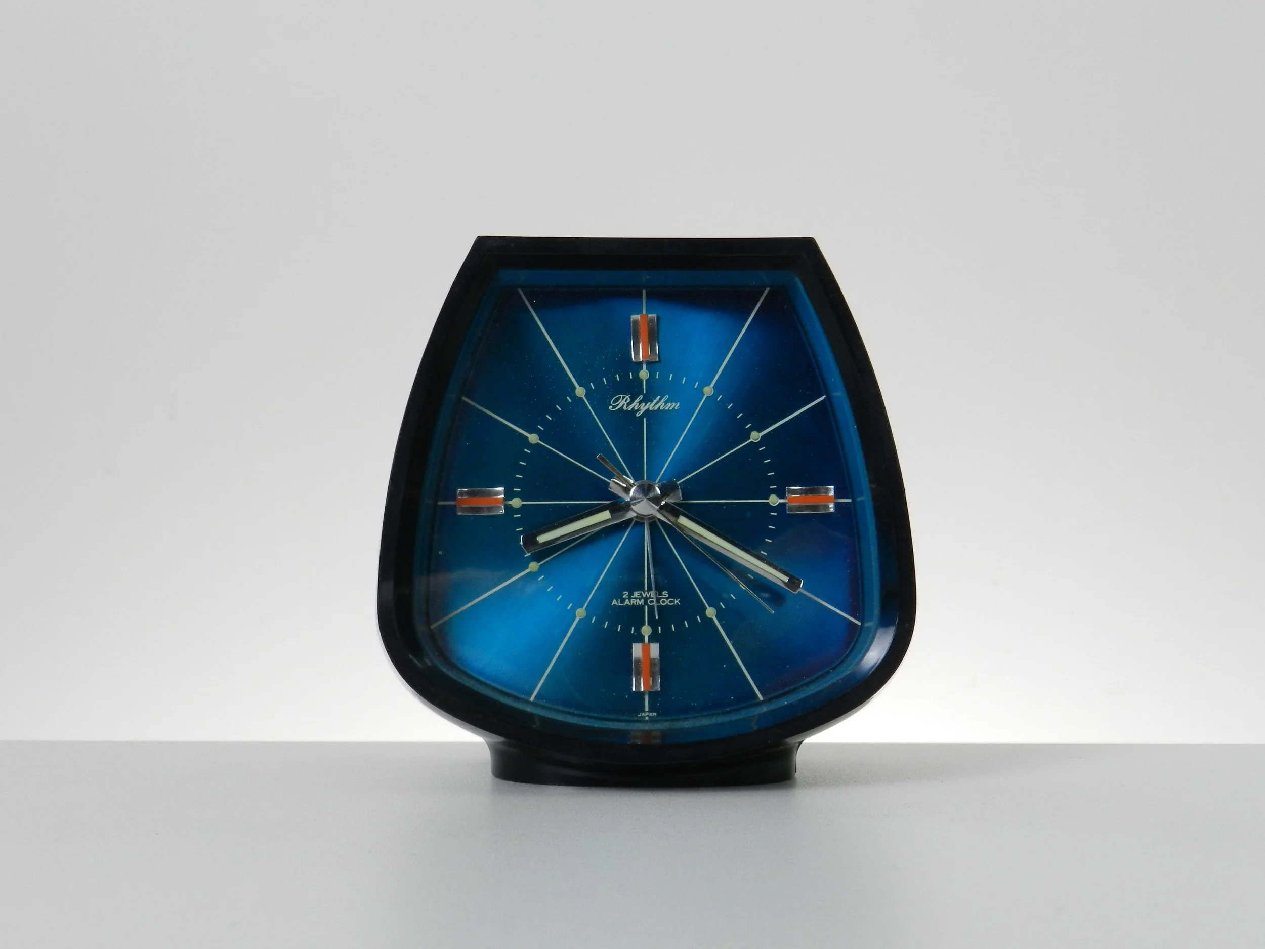 Space age wind up alarm clock by Rhythm.  Japan, 1960s.