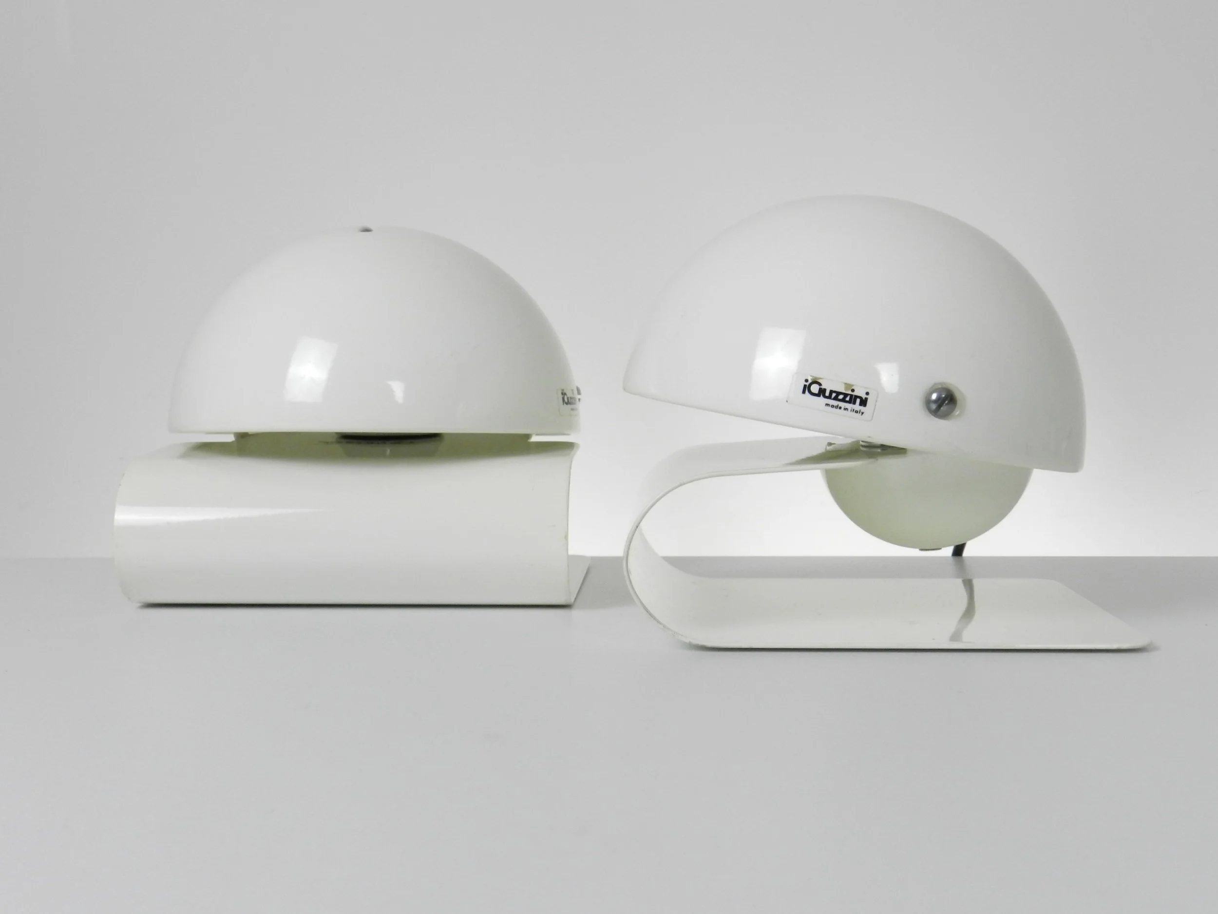 Pair of space age Bugia lamps designed by Giuseppe Cormio for Guzzini.  Italy, 1970s.