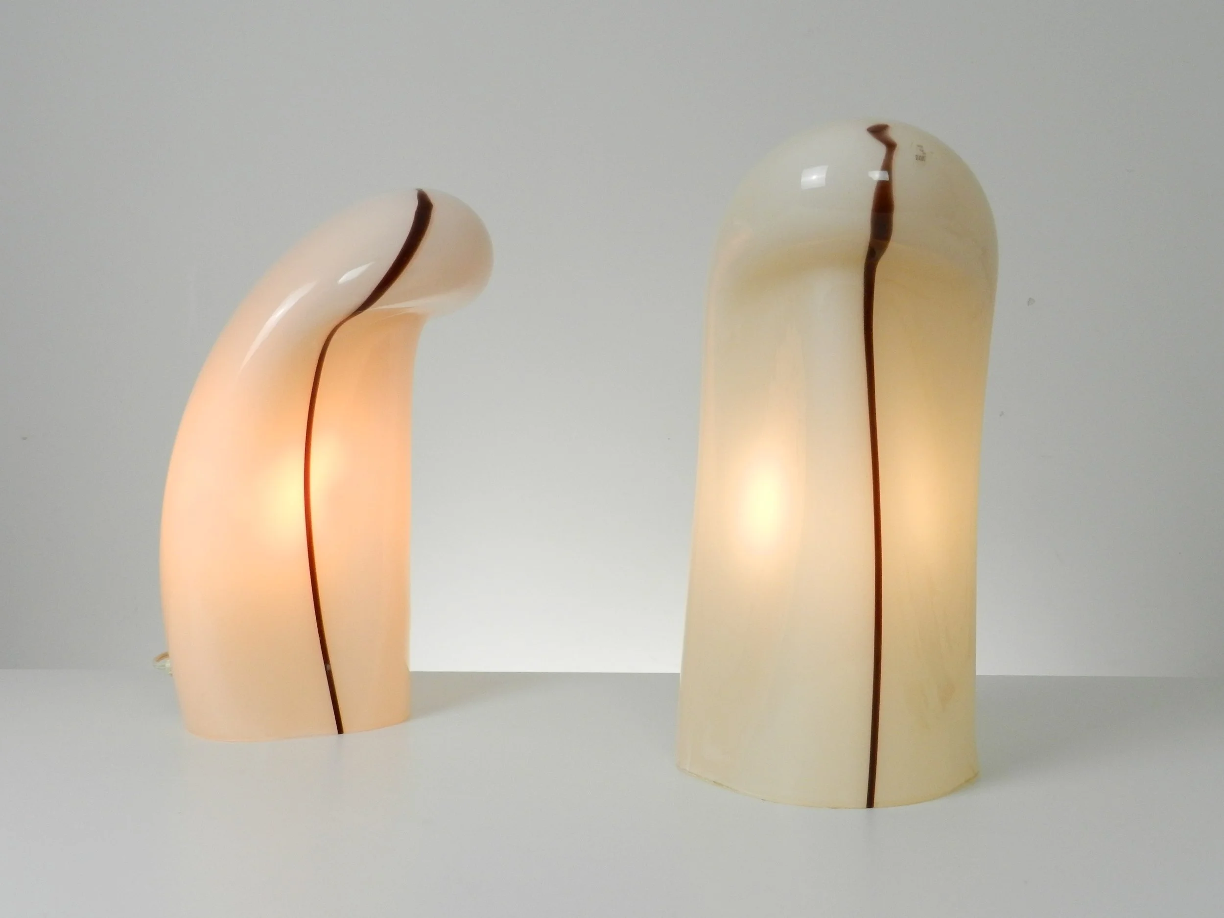 Pair of Murano glass “Ghost” lamps designed by Gino Vistosi.  Italy, 1960s.