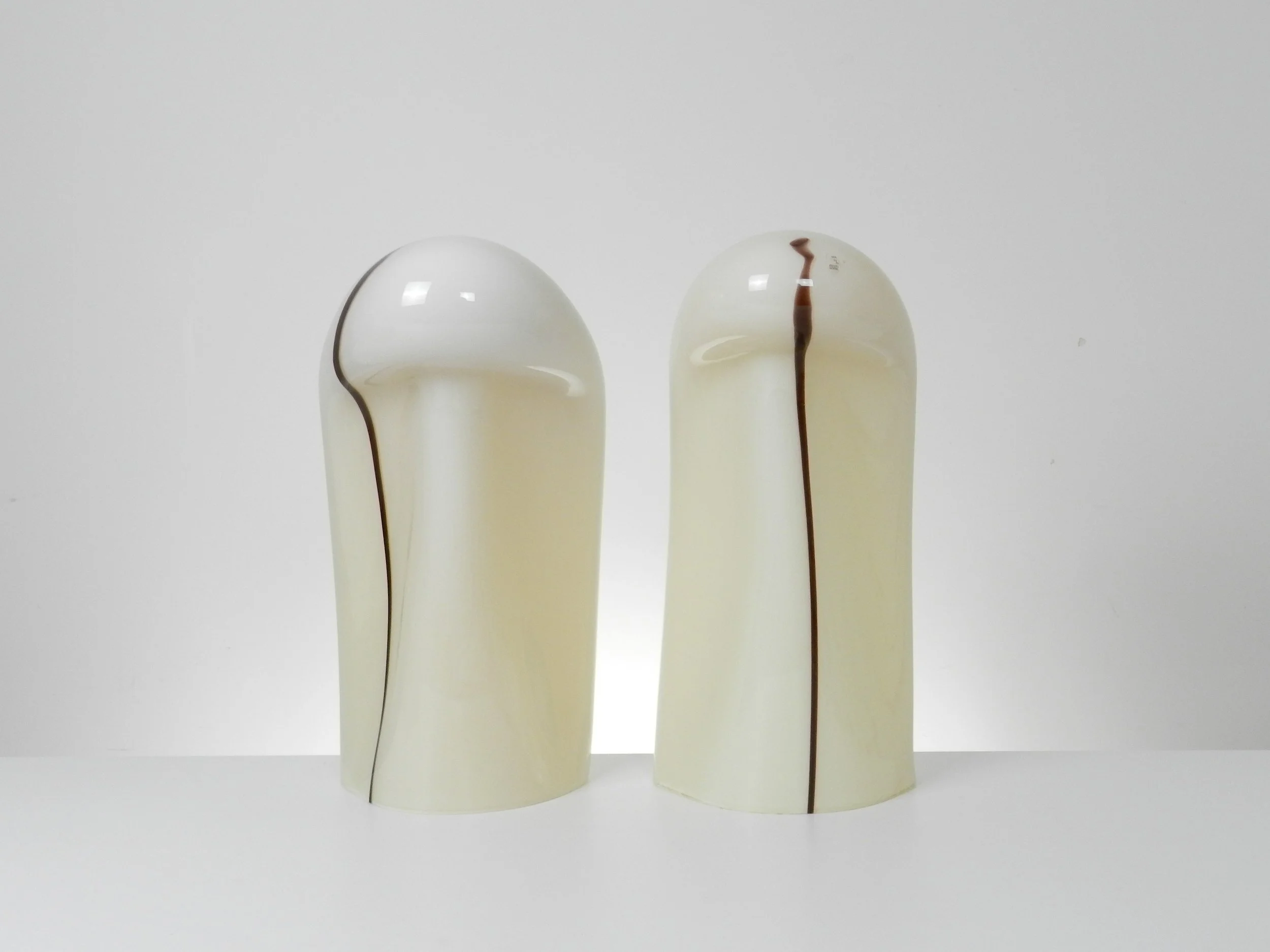 Pair of Murano glass “Ghost” lamps designed by Gino Vistosi.  Italy, 1960s.