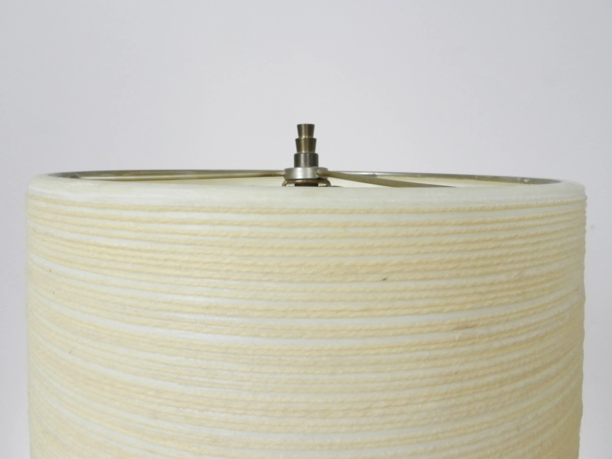 Vintage ceramic lamp with original fiberglass shade. Designed by Lotte