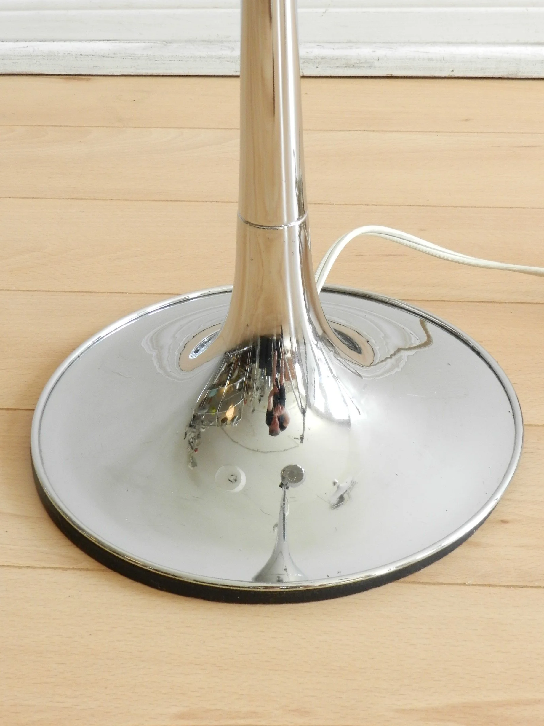 Chrome floor lamp with magnetic adjustament by Goffredo Reggiani.  Italy, 1960s.