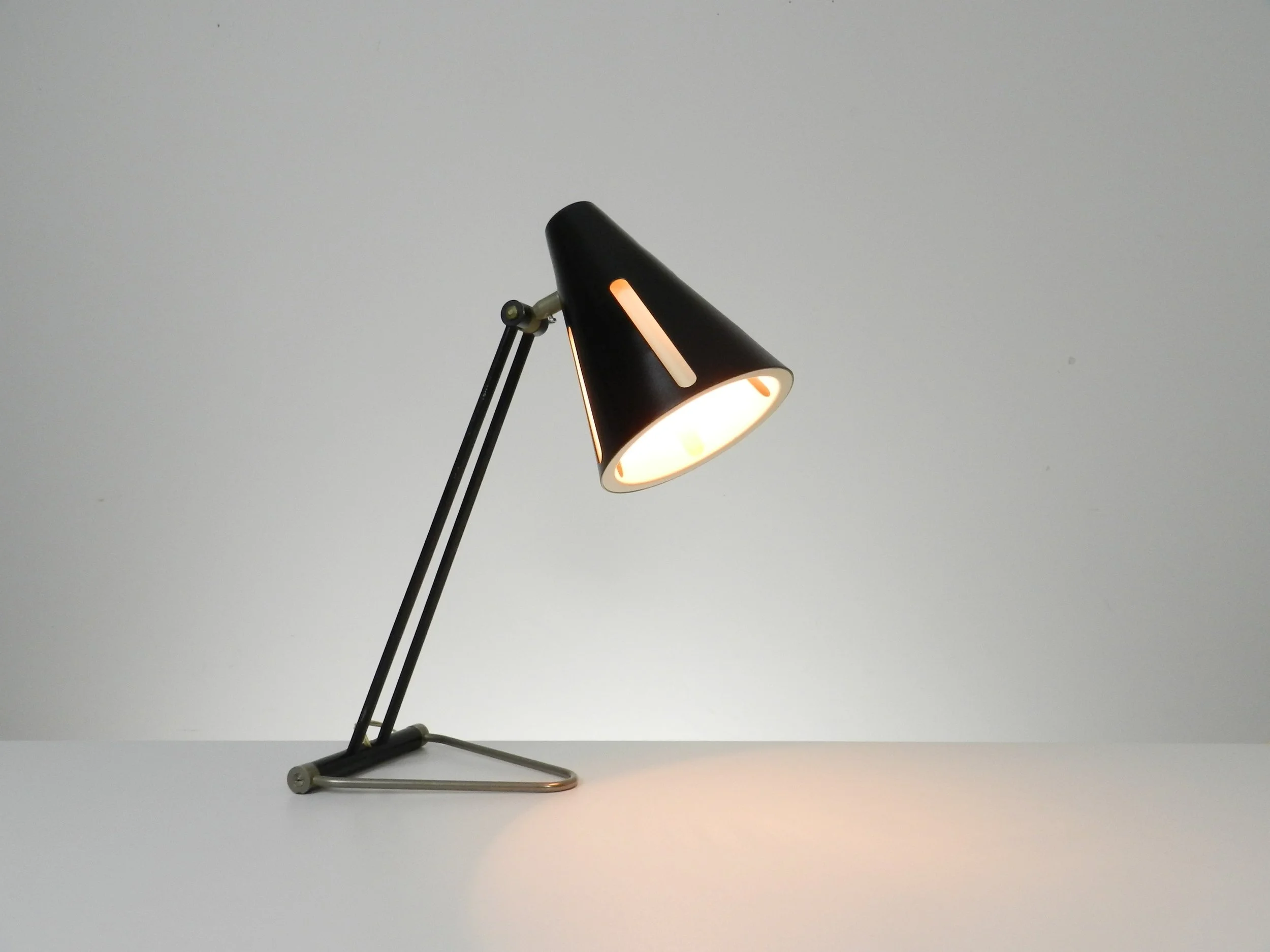 Mid century table or wall lamp designed by H. Busquet for Hala Zeist.  Netherlands, 1950s.