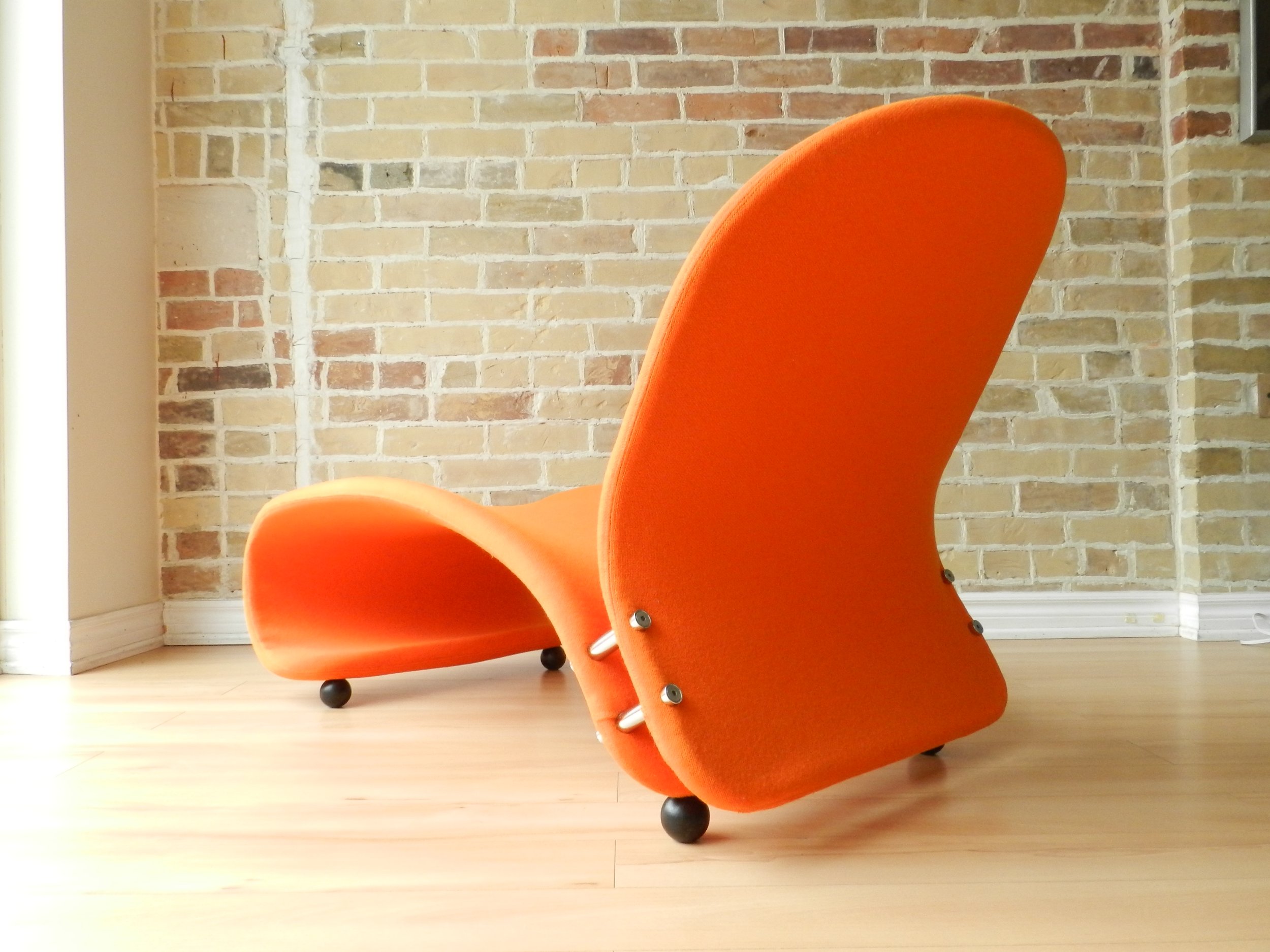 Chaise 1-2-3 lounge chair designed by Verner Panton for Fritz Hansen. Original wool upholstery.  Denmark, 1970s.