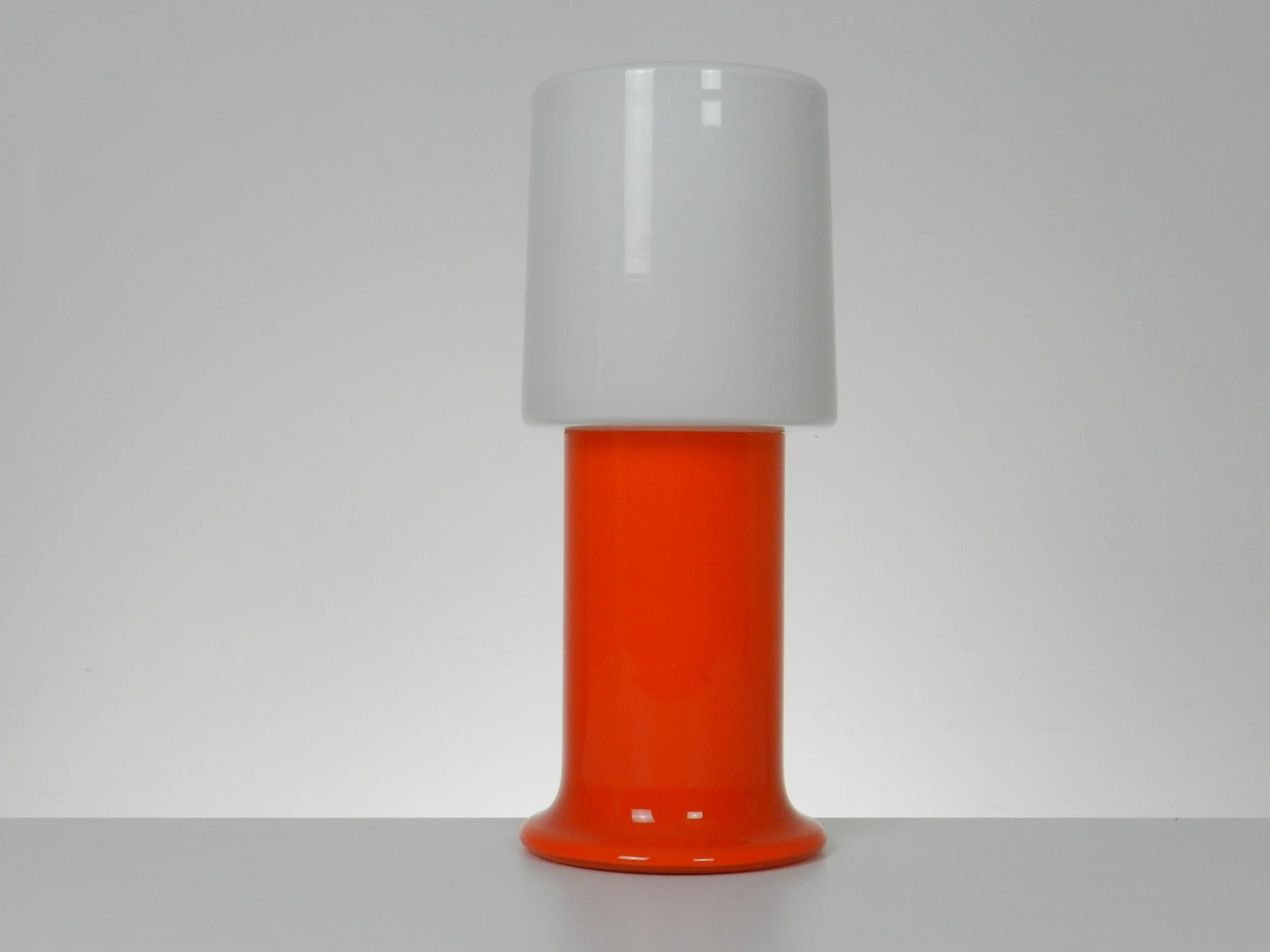 Modernist cased glass lamp.  Sweden, 1970s.