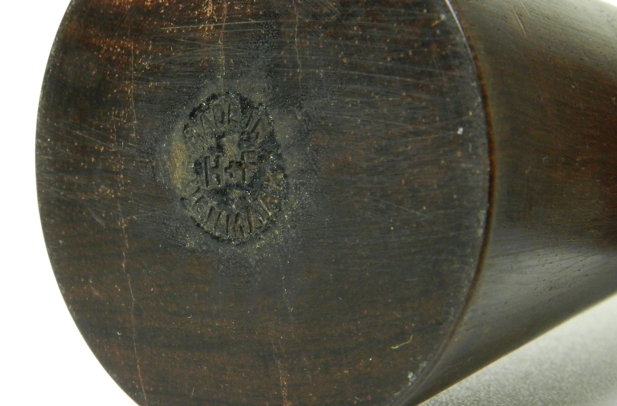 Pair of tall rosewood candle holders by H+F.  Denmark, 1960s.