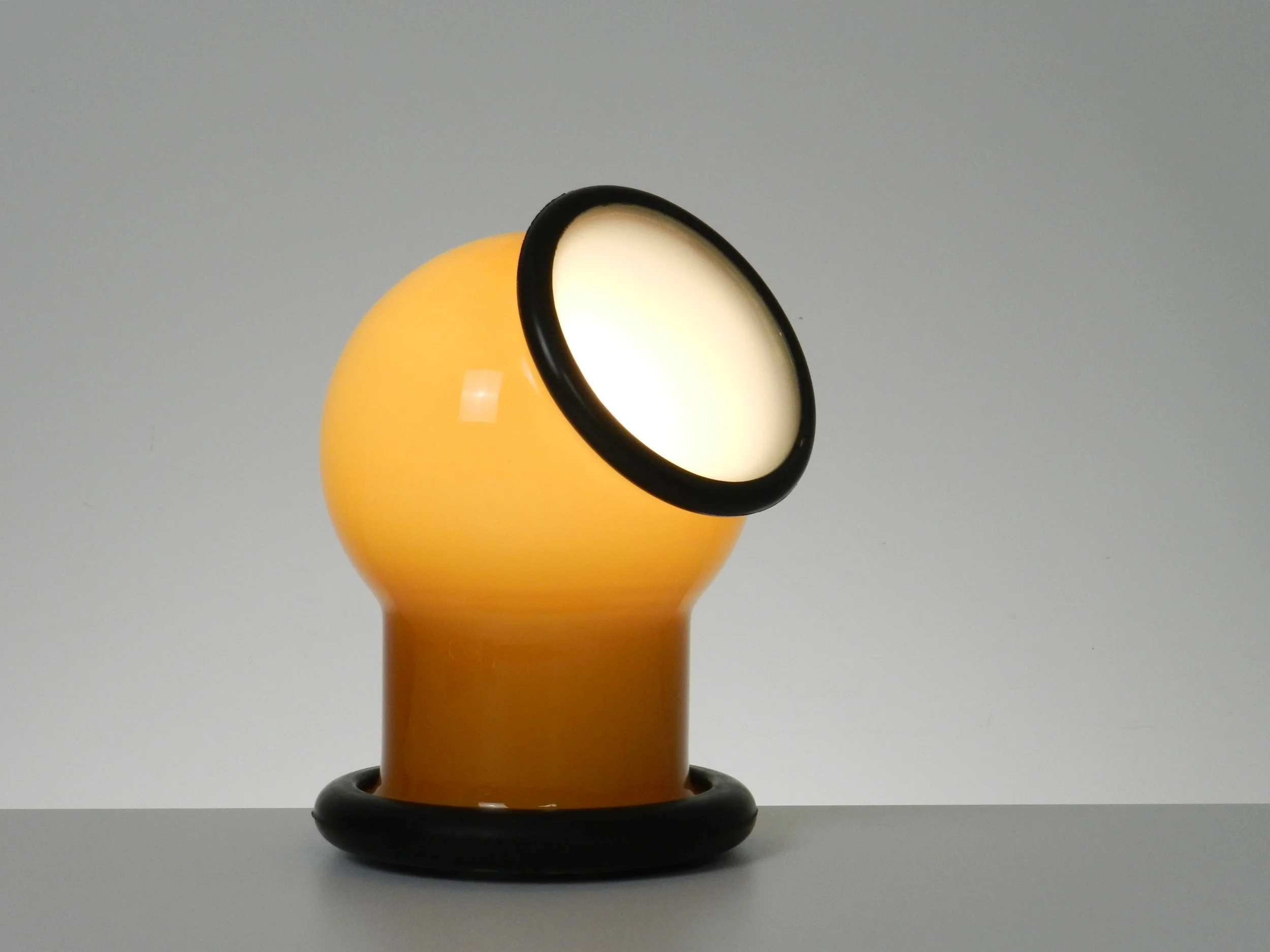 Cased glass and rubber lamp designed by Michael Bang for Holmegaard.  Denmark, 1970s.