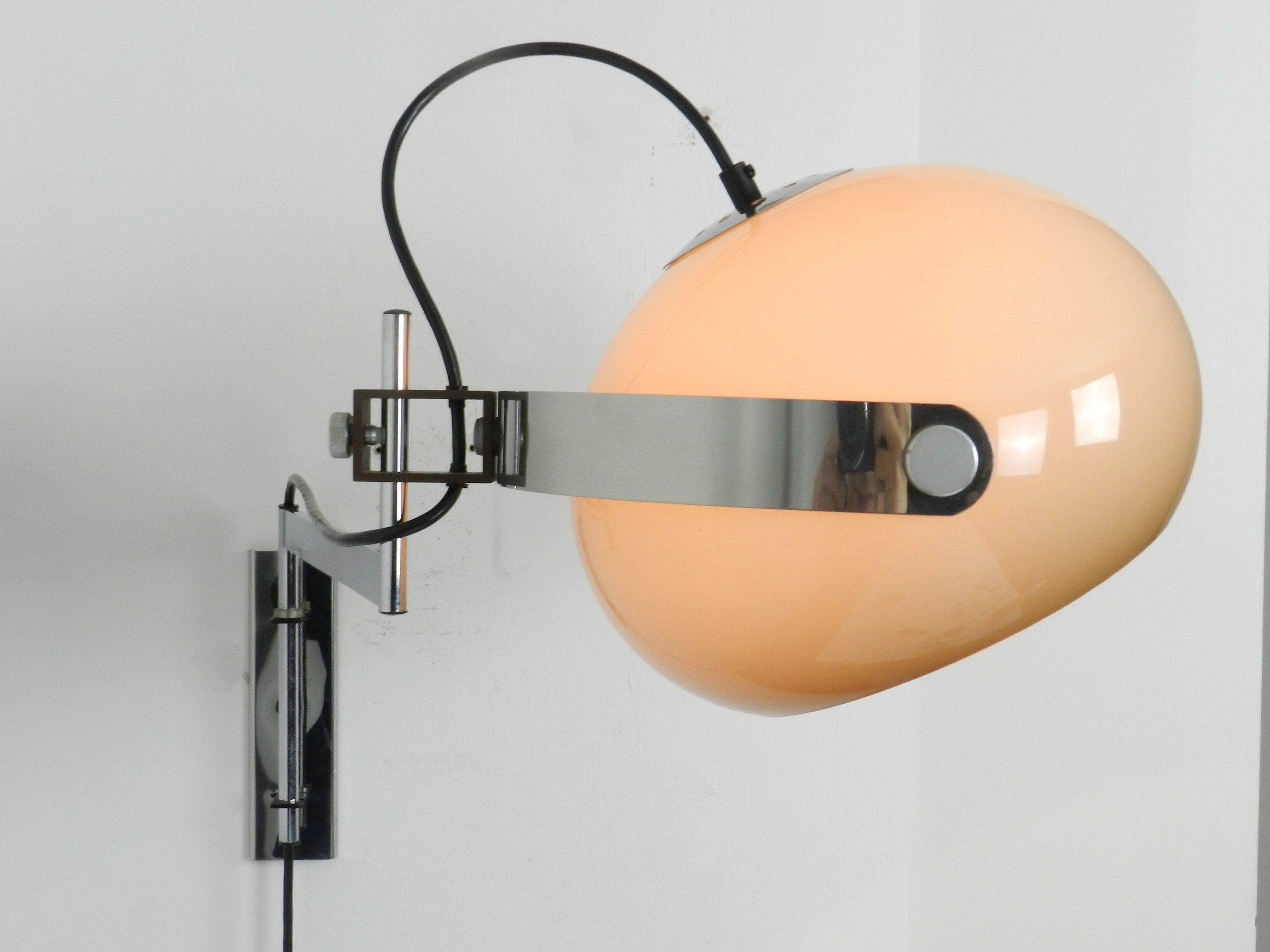 Space age articulating wall lamp by Dijkstra.  Netherlands, 1970s.