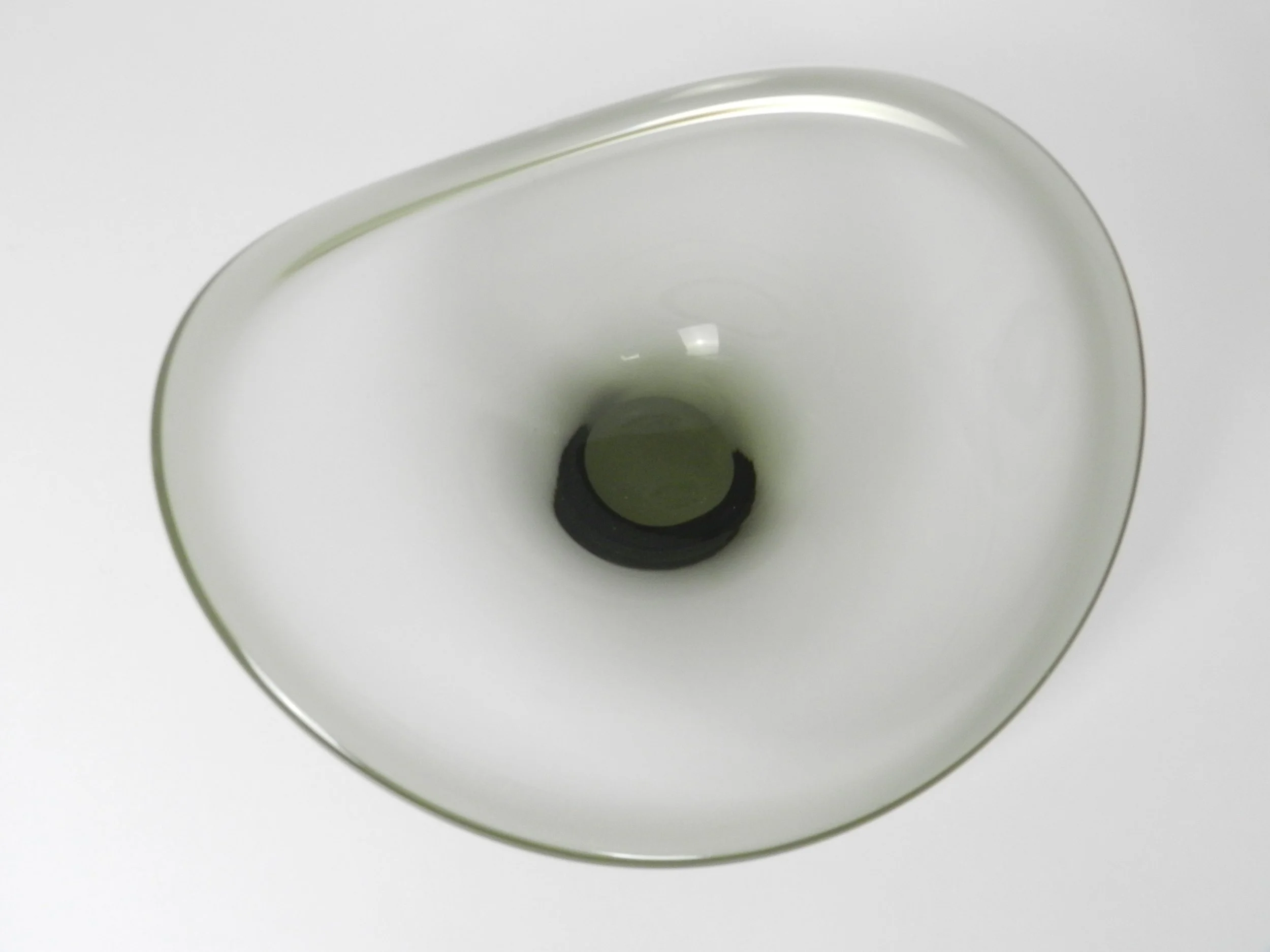Large organic glass bowl designed by Per Lutken for Holmegaard.  Denmark, 1961.