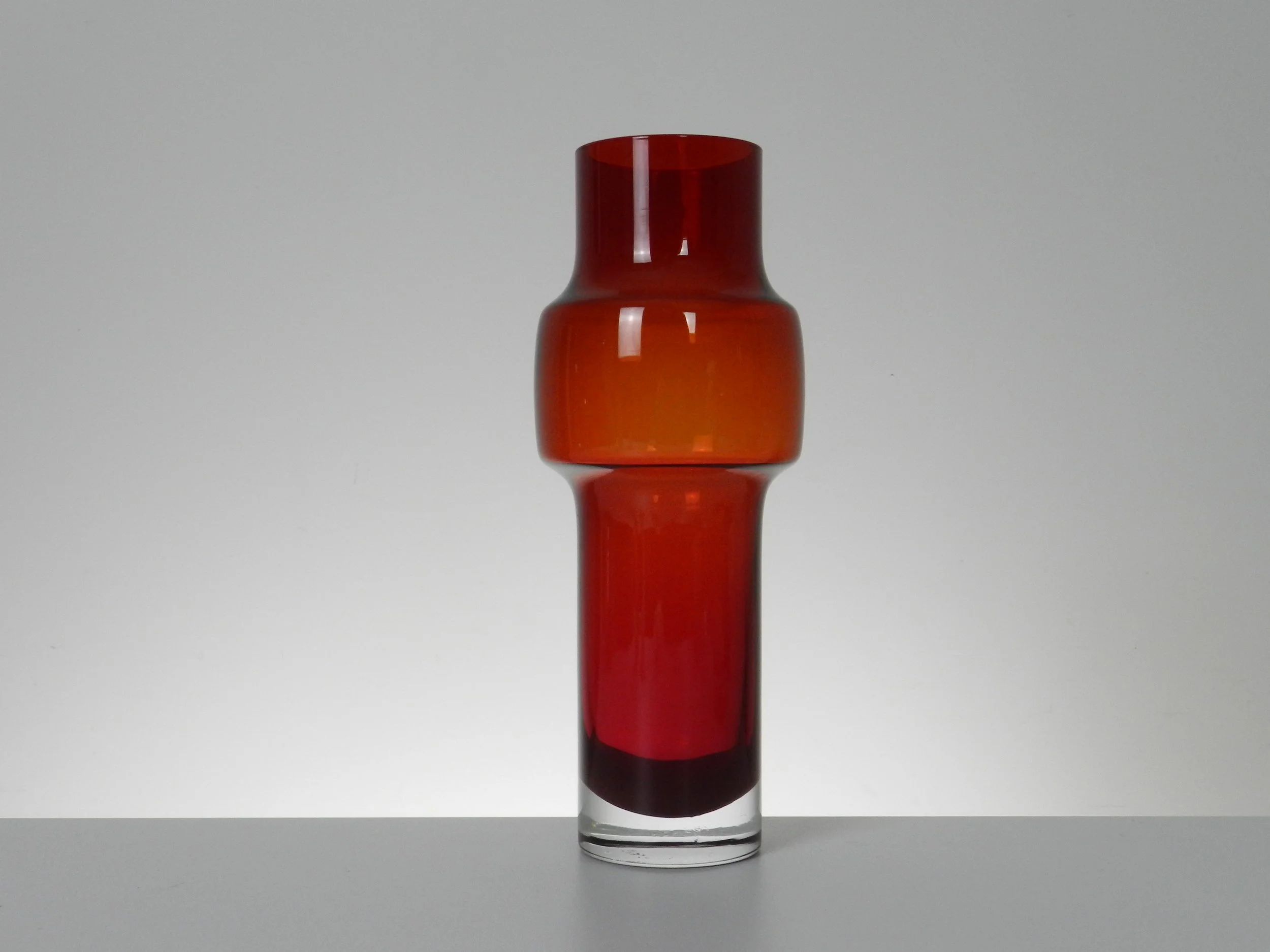 Glass vase by Riihimaki Riihimean Lasi Oy.  Finland, 1960s.
