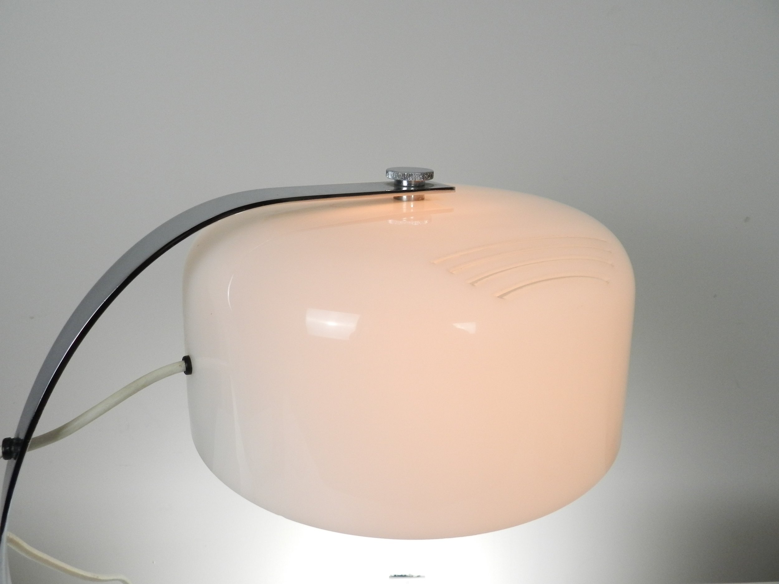 ‘Tropic’ desk lamp by Raak, model D21500. Chromed steel and acrylic.  Netherlands, 1970.