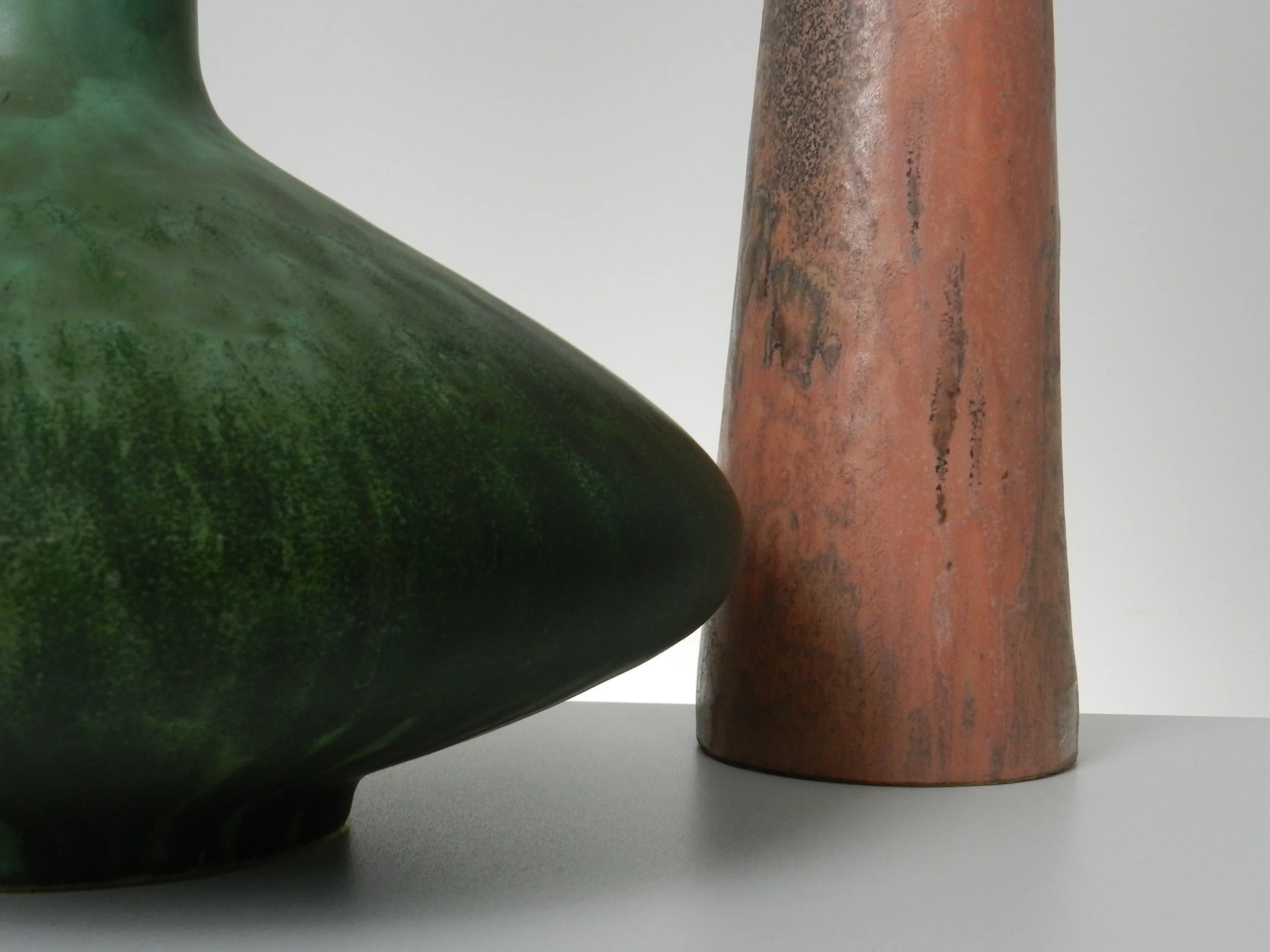 Pair of mid century oversized vintage ceramic vases by Otto Keramik.  West Germany, 1960s.