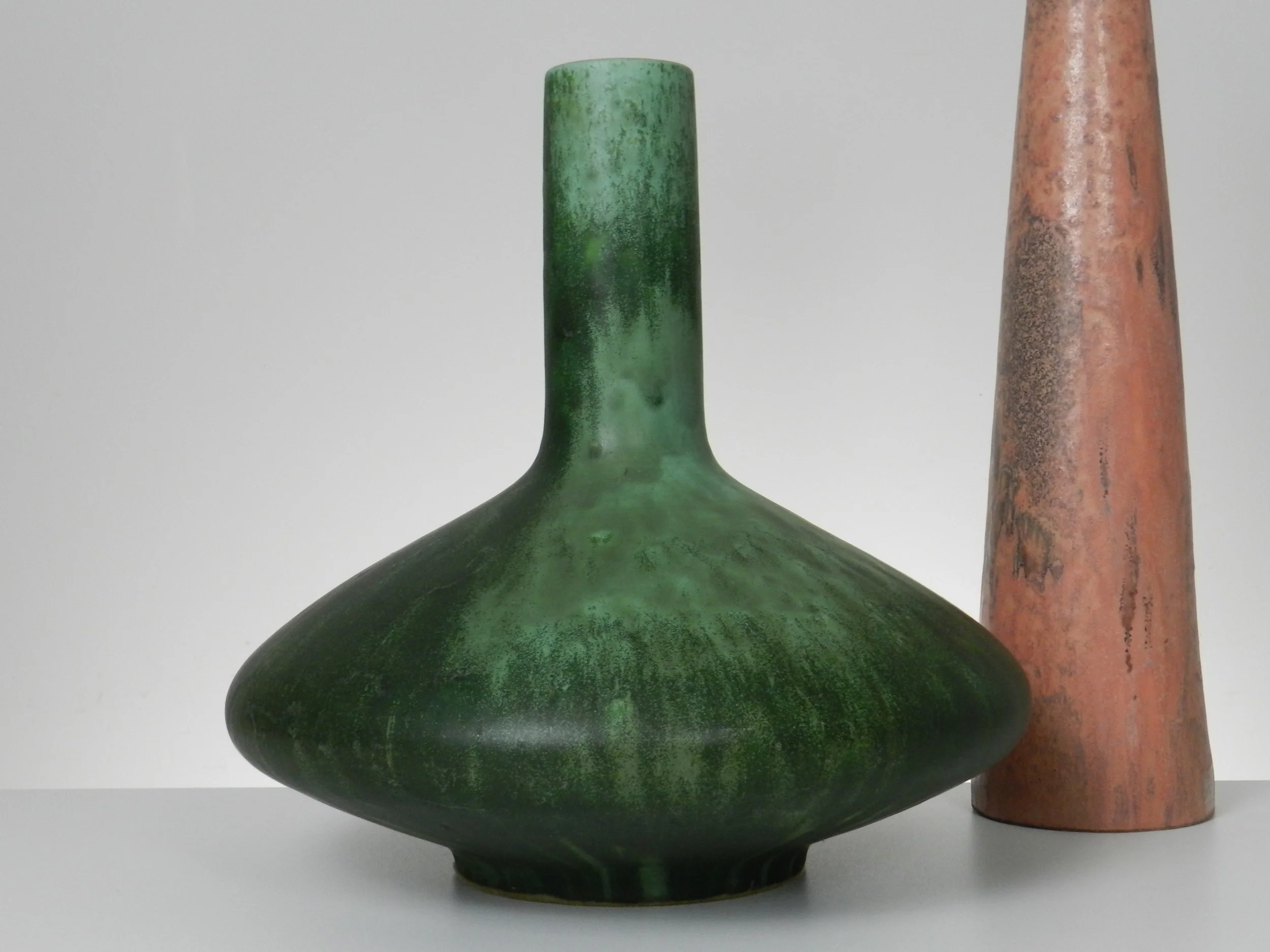 Pair of mid century oversized vintage ceramic vases by Otto Keramik.  West Germany, 1960s.