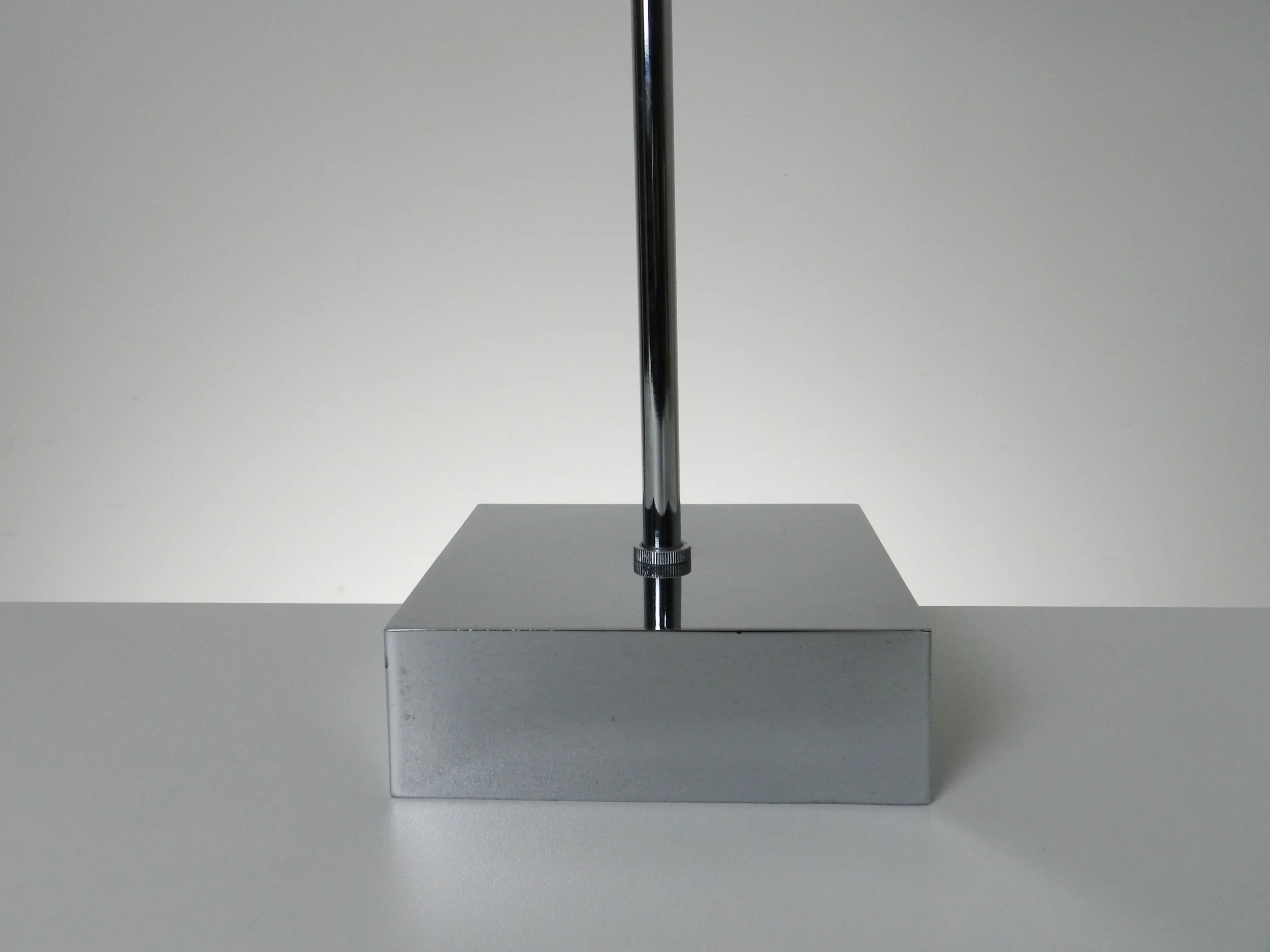 Large ‘Lollipop’ lamp designed by Robert Sonnemen. Chrome base with plastic shade.  USA, 1970s.