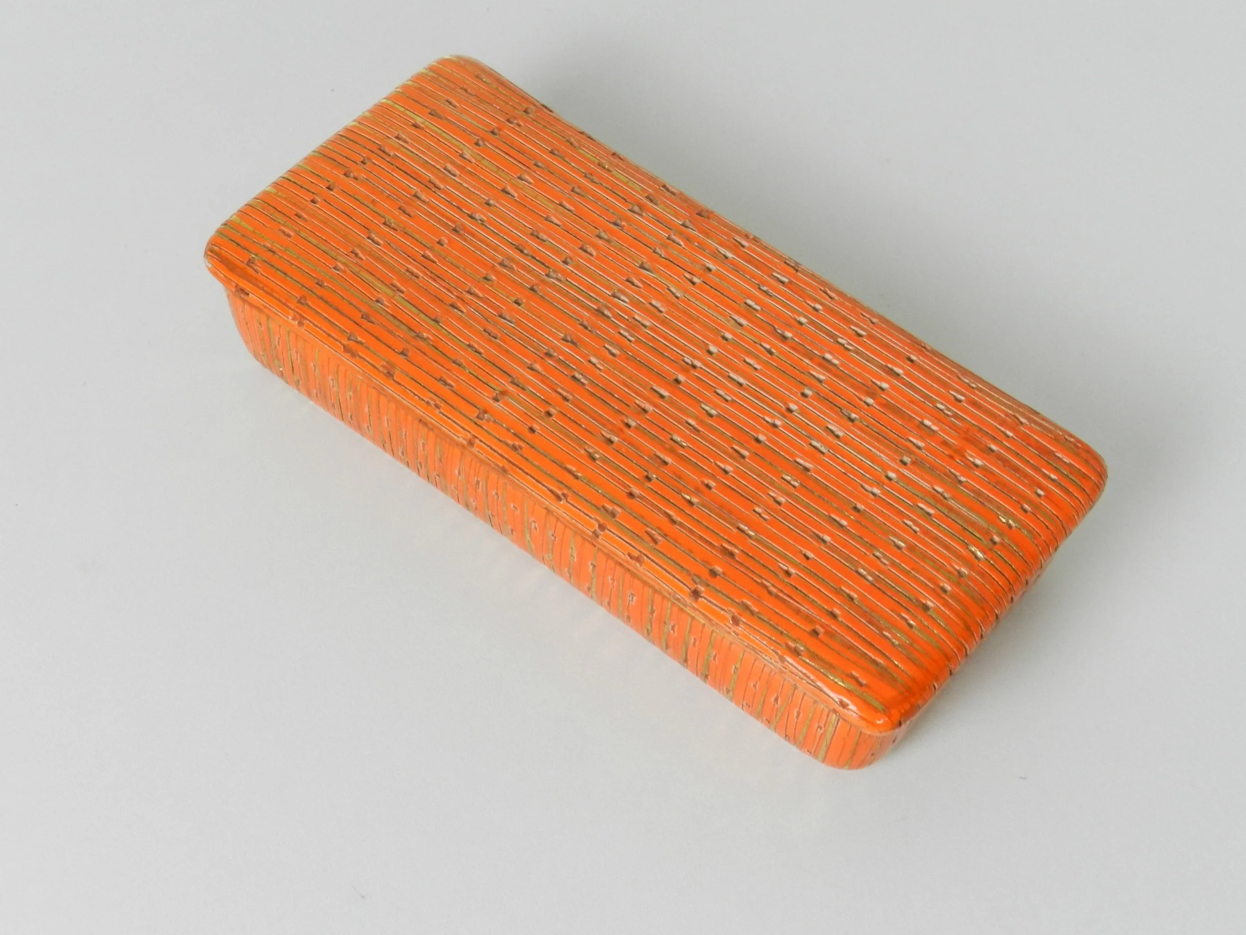 Ceramic lidded box by Bitossi.  Italy, 1960s.