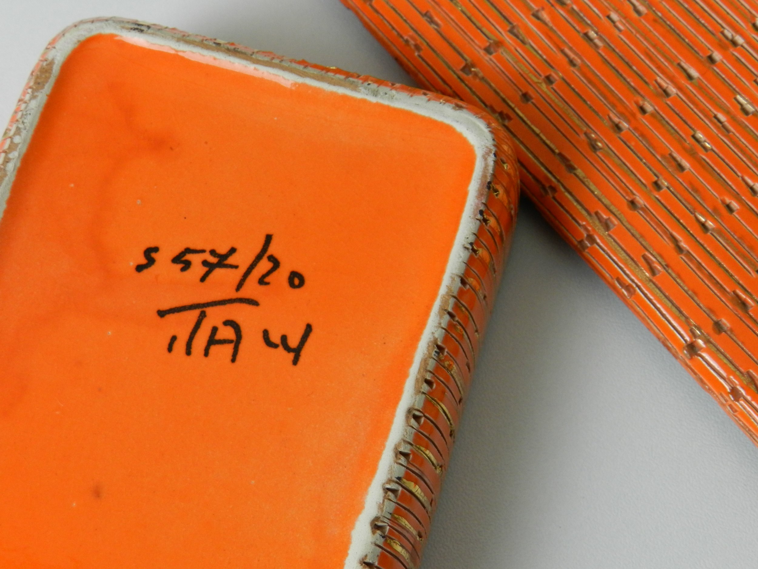 Ceramic lidded box by Bitossi.  Italy, 1960s.