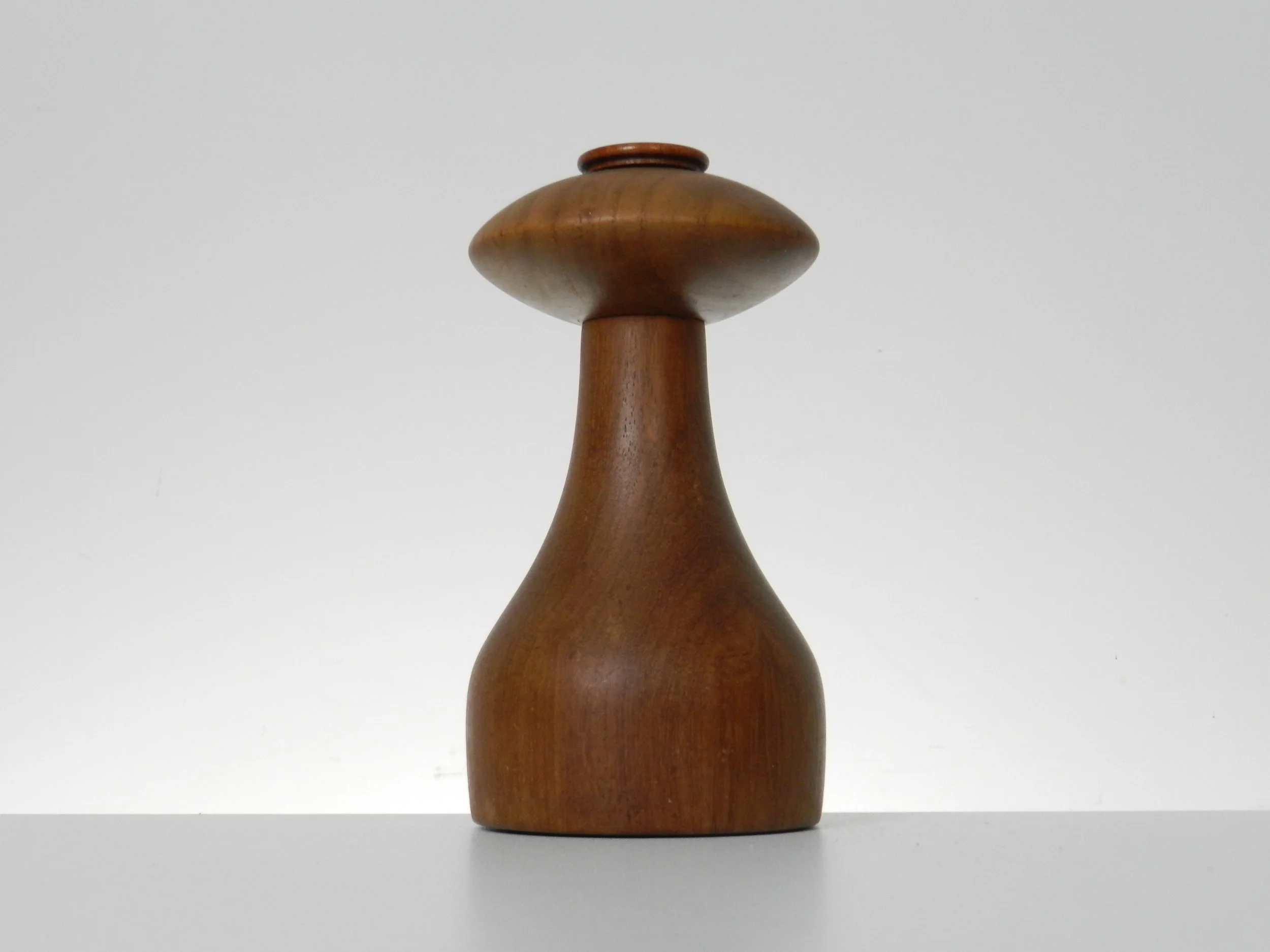 Teak peppermill / salt shaker designed by Jens Quistgaard for Dansk.  Denmark, 1960s.