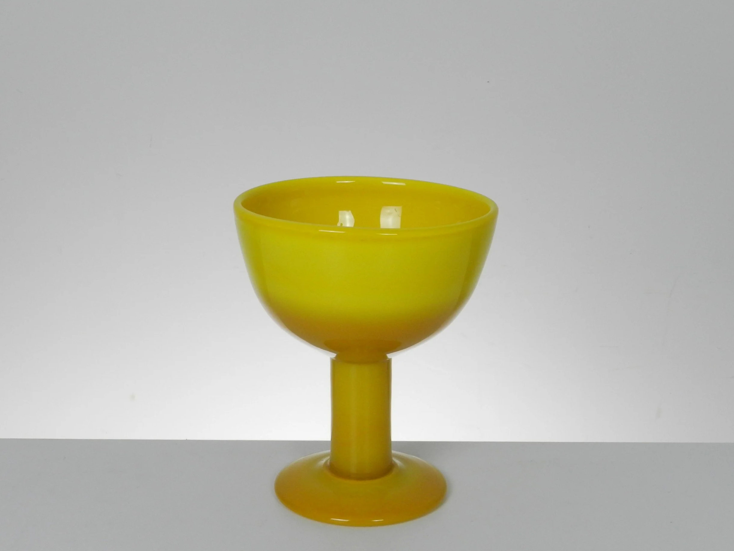 Glass footed bowl designed by Erik Hoglund for Boda.  Sweden, 1960s.