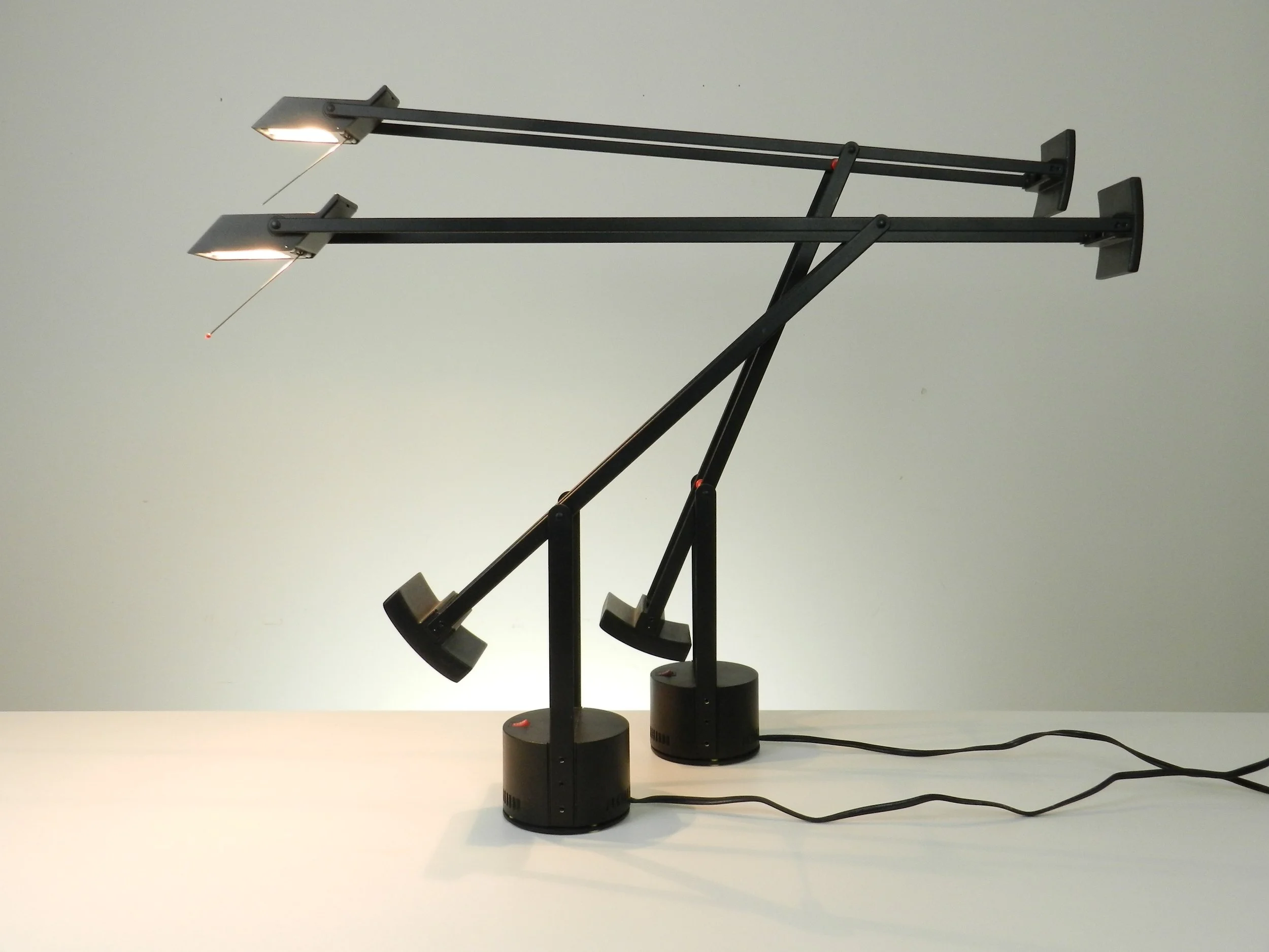 Pair of Tizio lamp designed by Richard Sapper for Artemide.  Italy, 1970s.