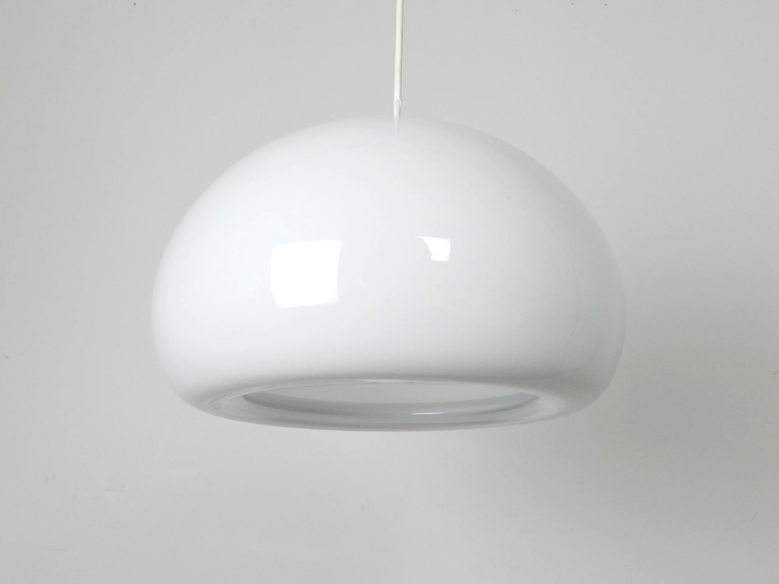 Glass “Sunset Mellem” pendant lamp designed by Per Lutken for Holmegaard.  Denmark, 1980s.