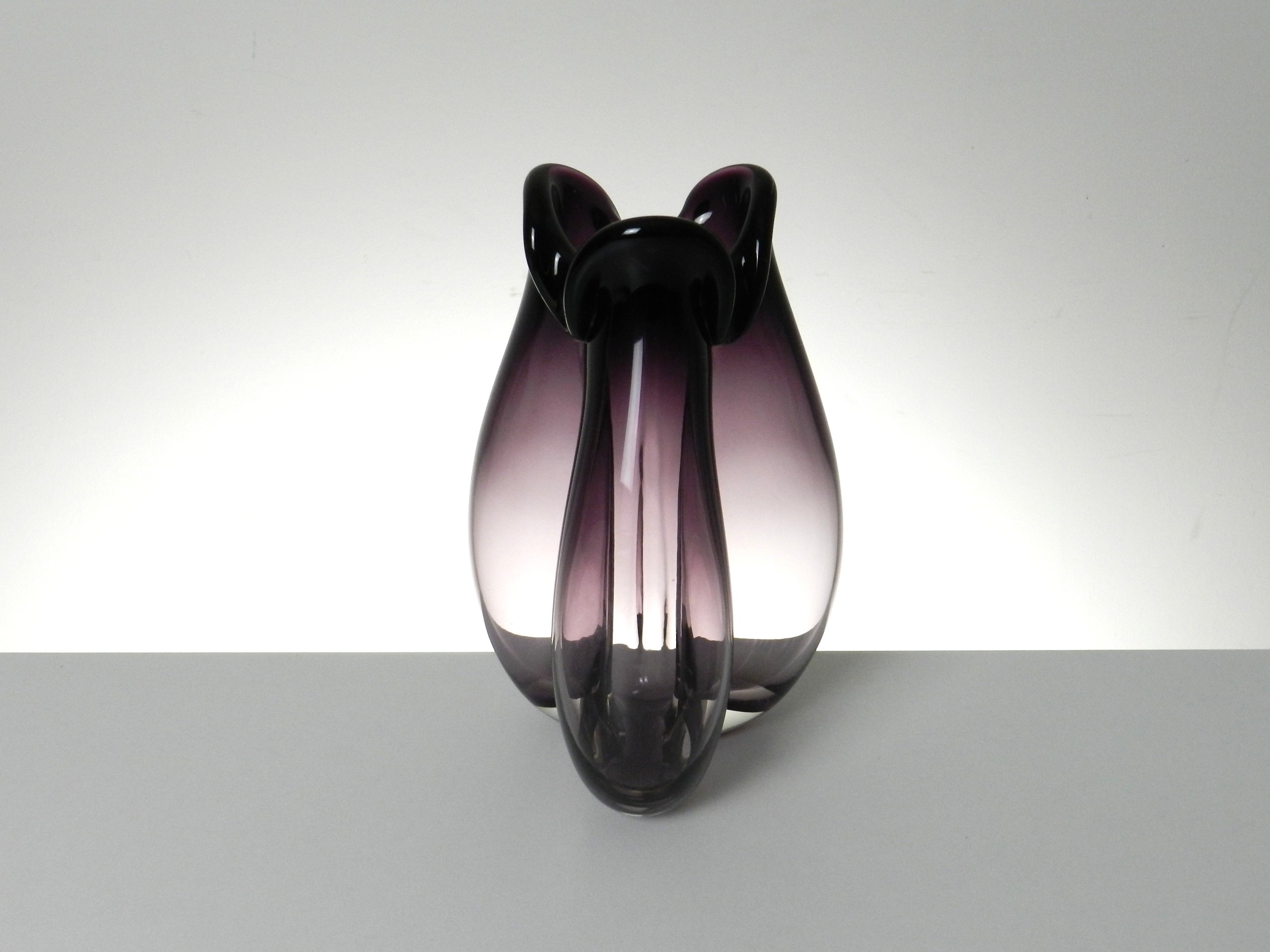 Treflojet glass vase designed by Per Lutken for Holmegaard.  Denmark, 1955.