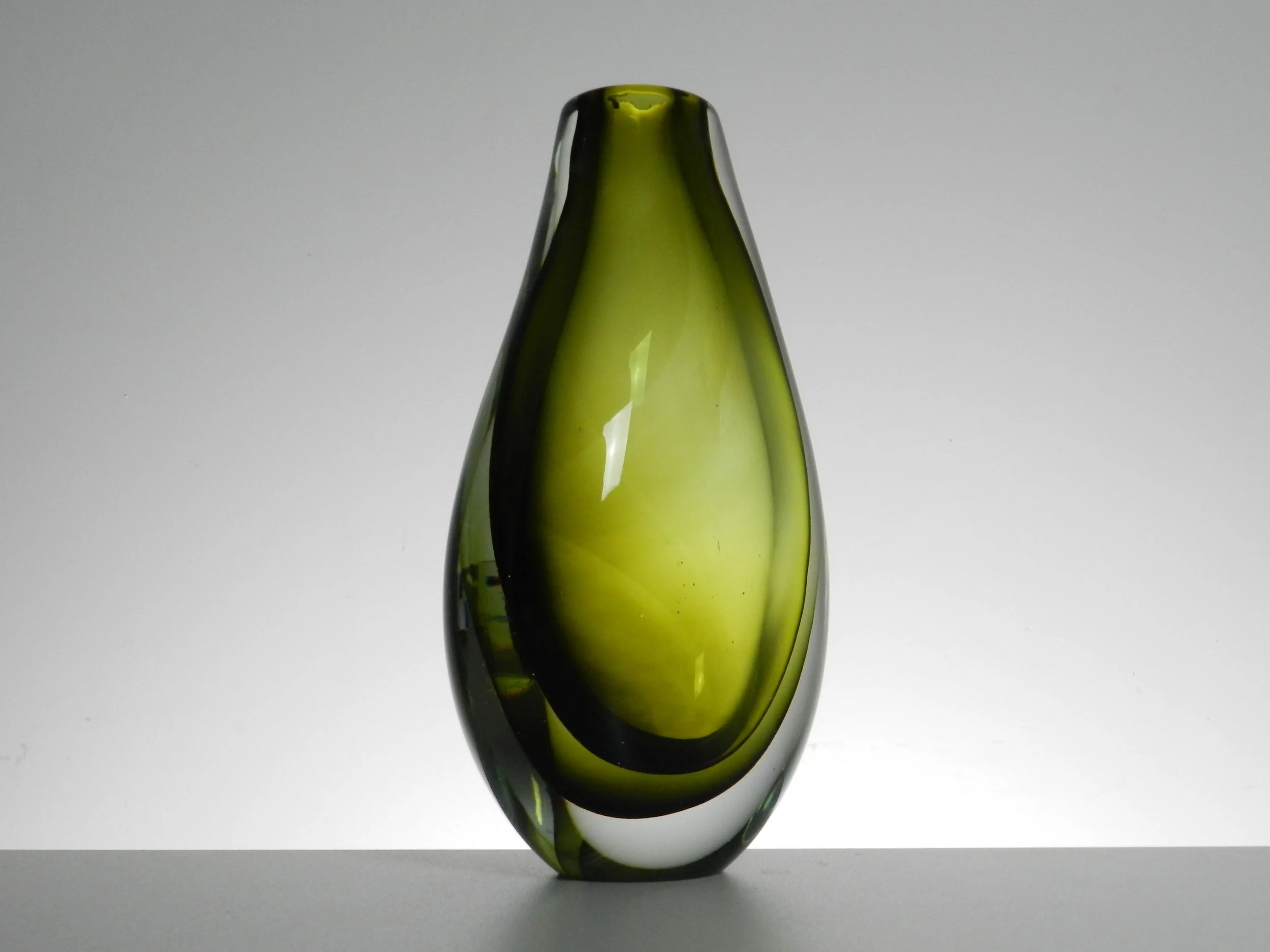 Heavy Murano sommerso glass vase.  Italy, 1970s.