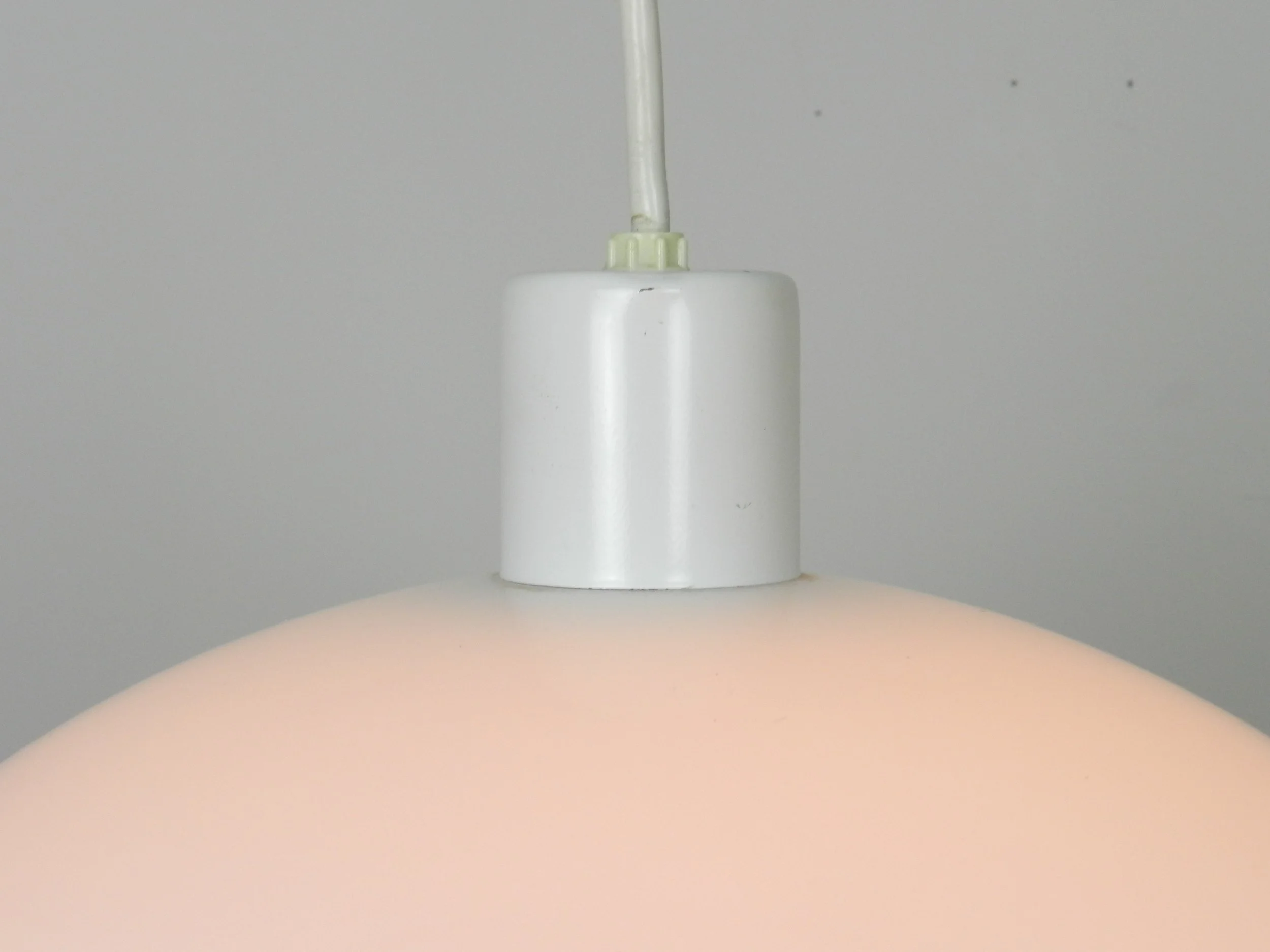 Vintage dome pendant lamp in plastic.  circa 1970s.