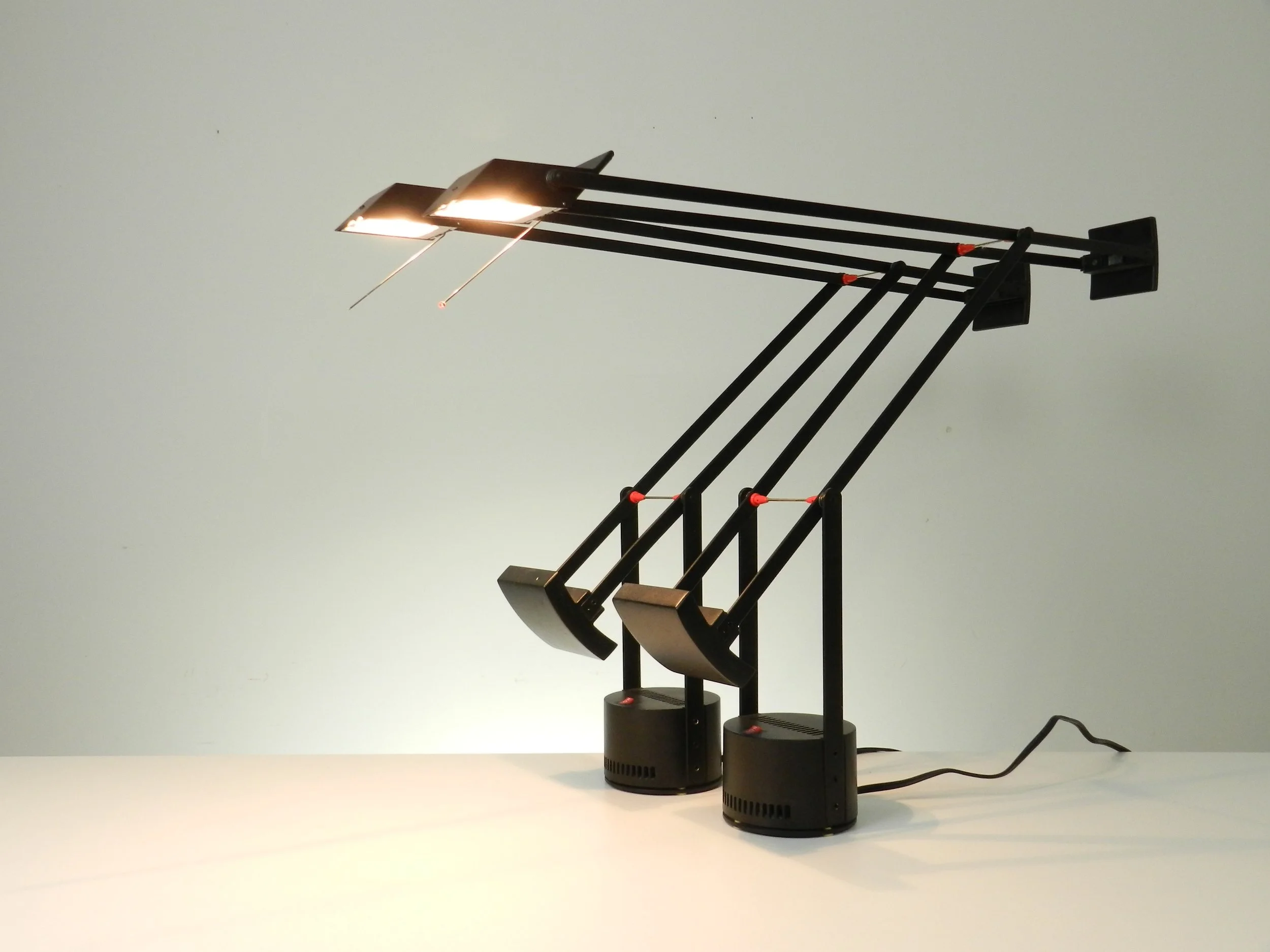 Pair of Tizio lamp designed by Richard Sapper for Artemide.  Italy, 1970s.